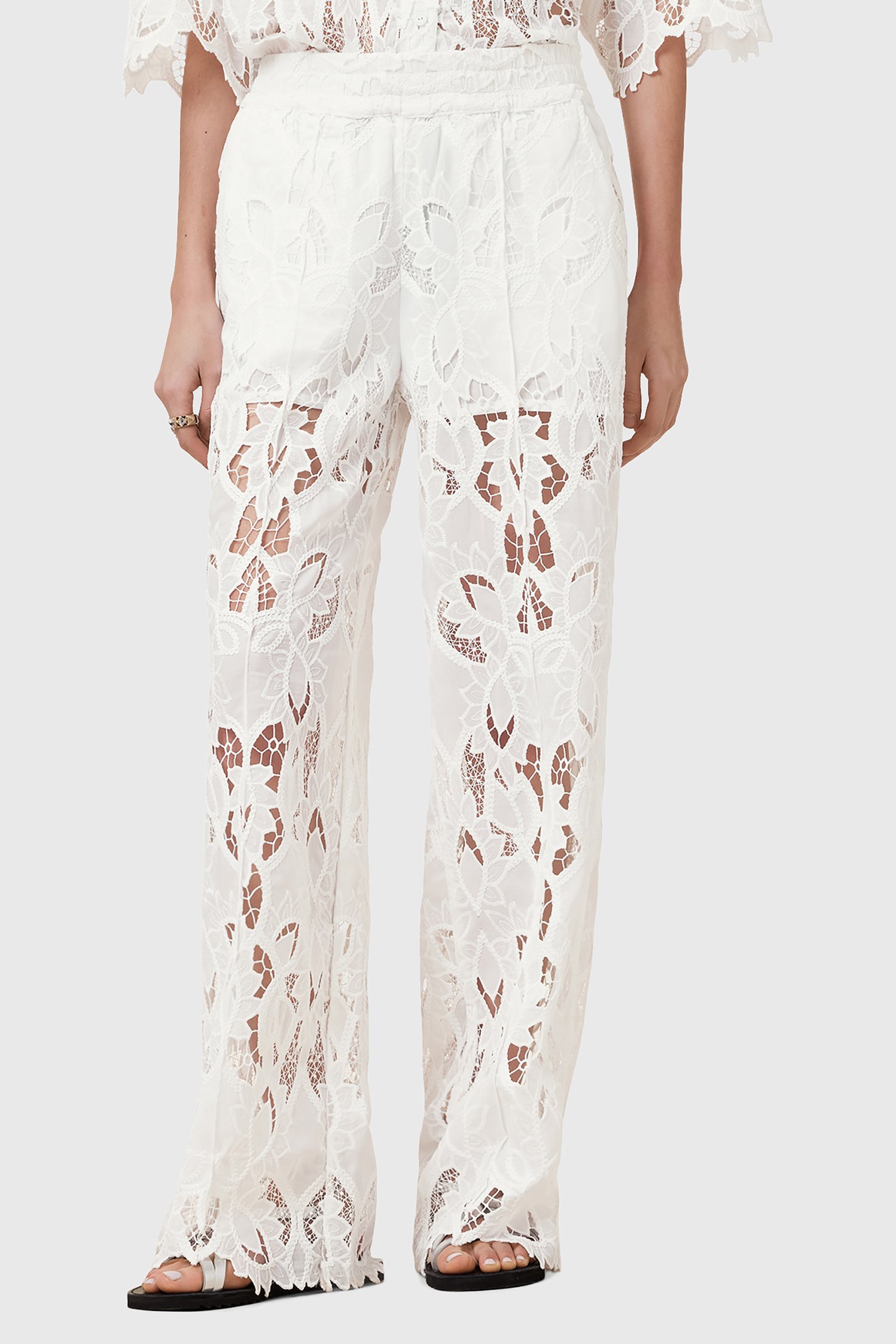 CHARLI EMB TROUSER SNOW WHITE 1