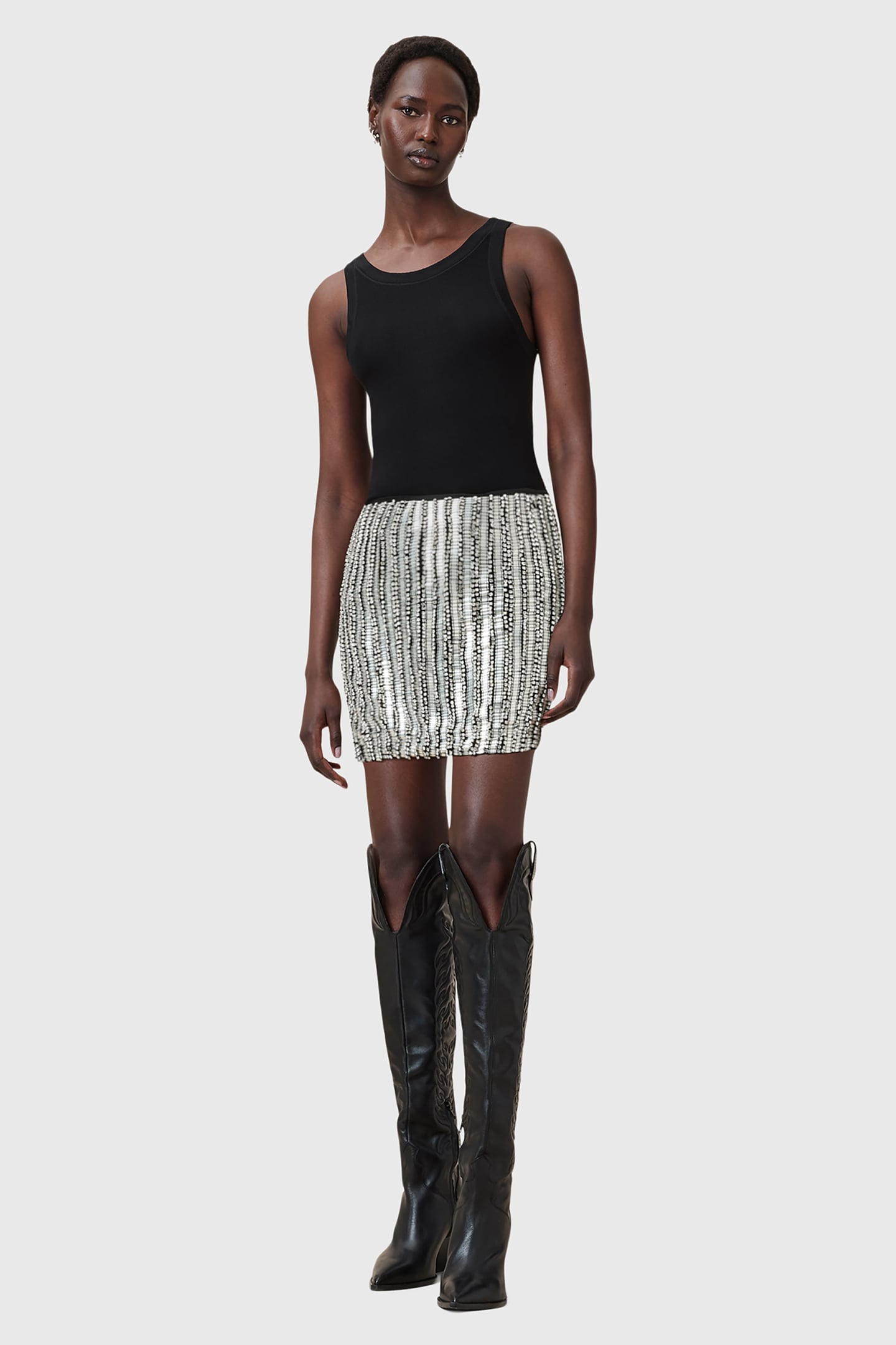 JAMILIA EMB SKIRT SILVER 3