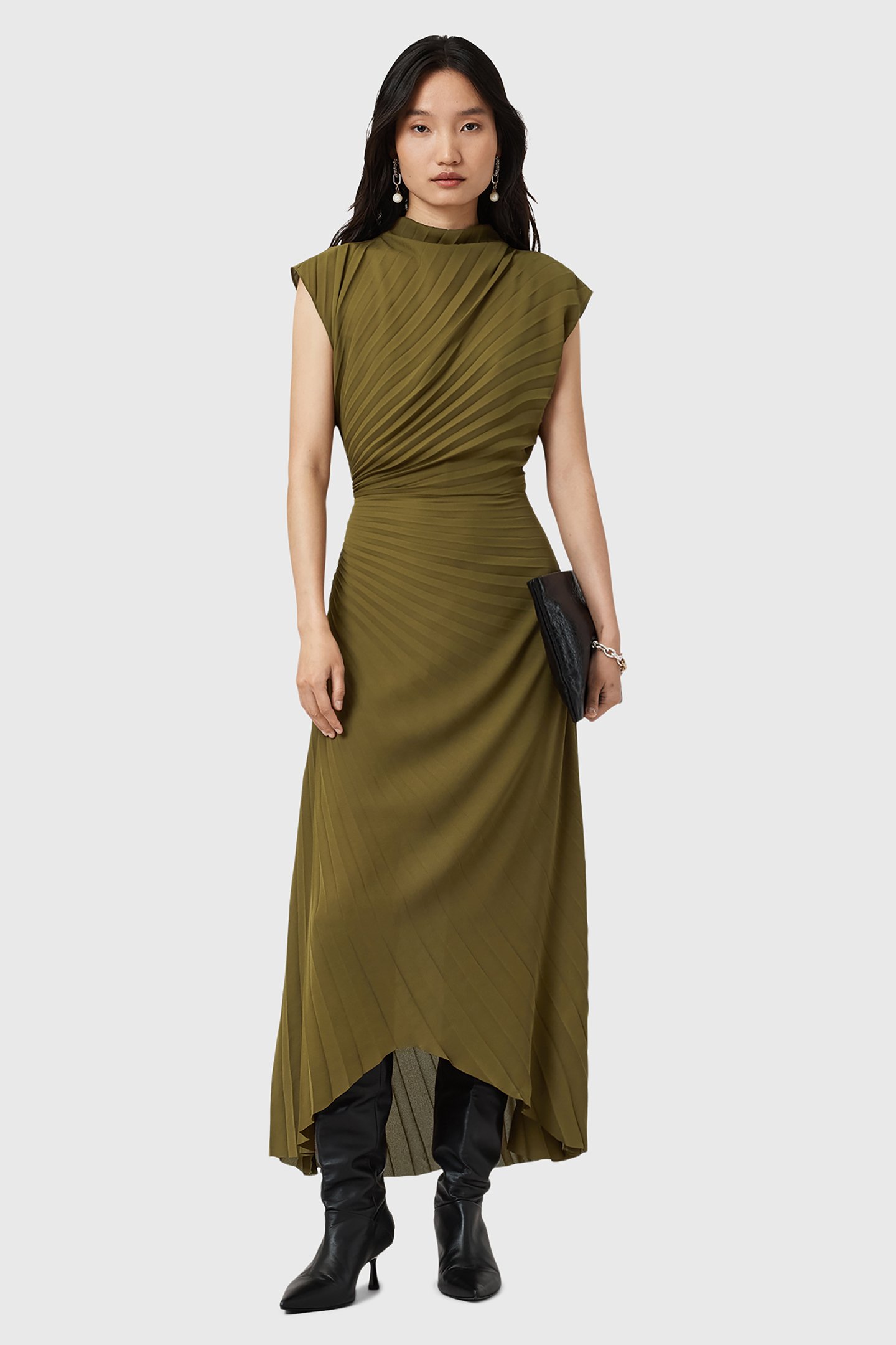 RAYANNA DRESS FANGO GREEN by AllSaints