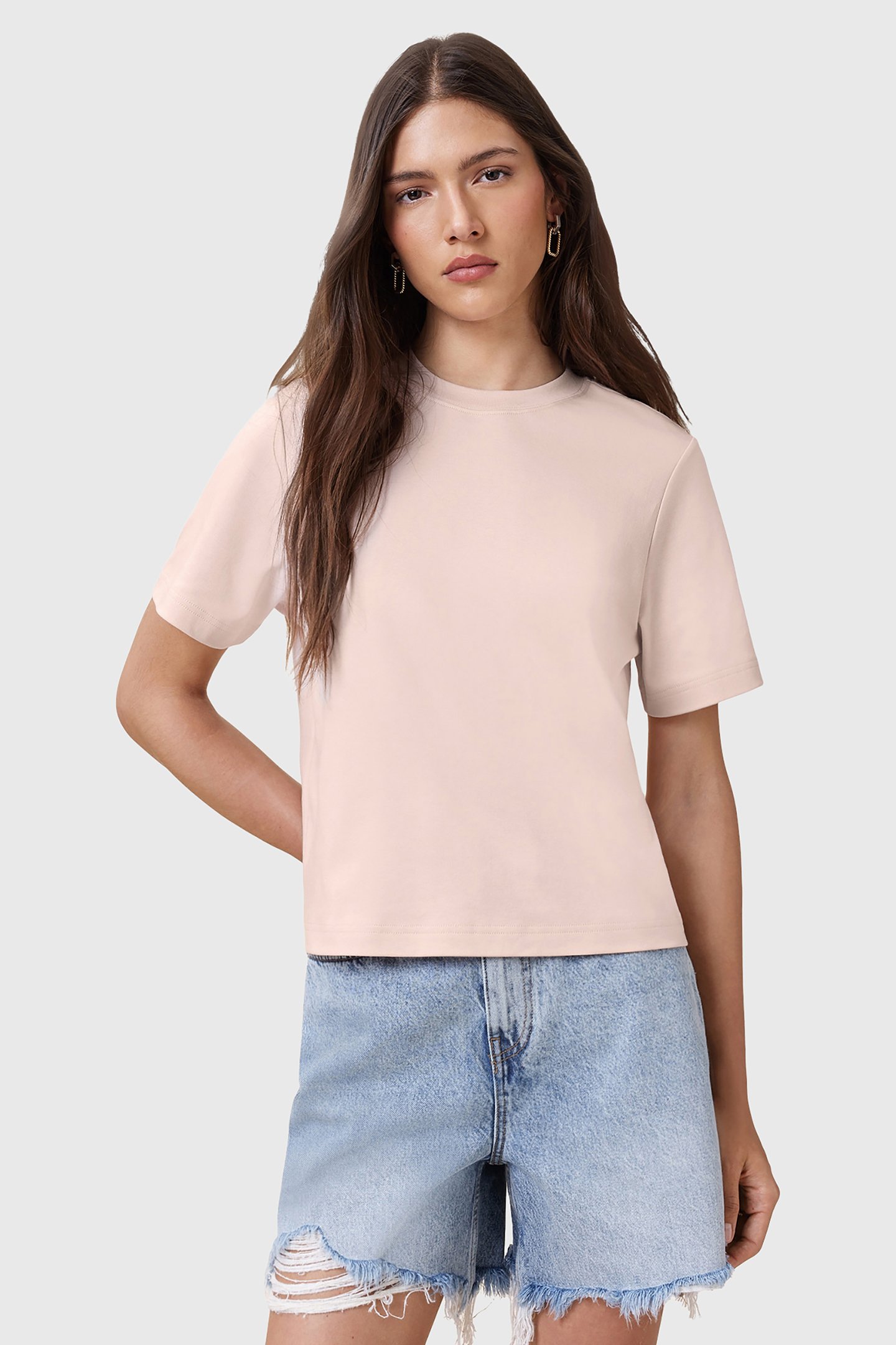 LISA TEE MAUVE CHALK PINK by AllSaints