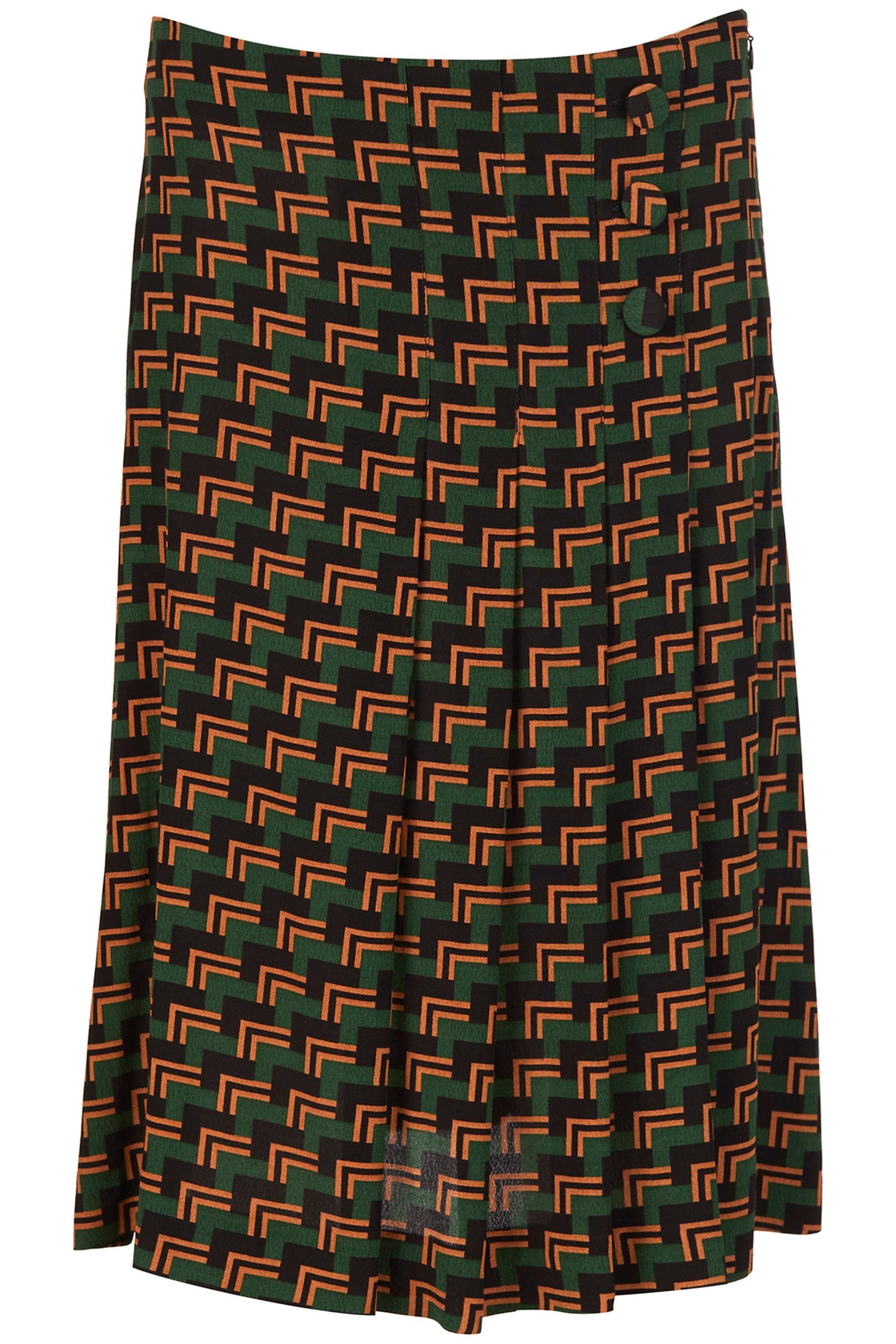PLEATED VISCOSE SKIRT GREEN 4
