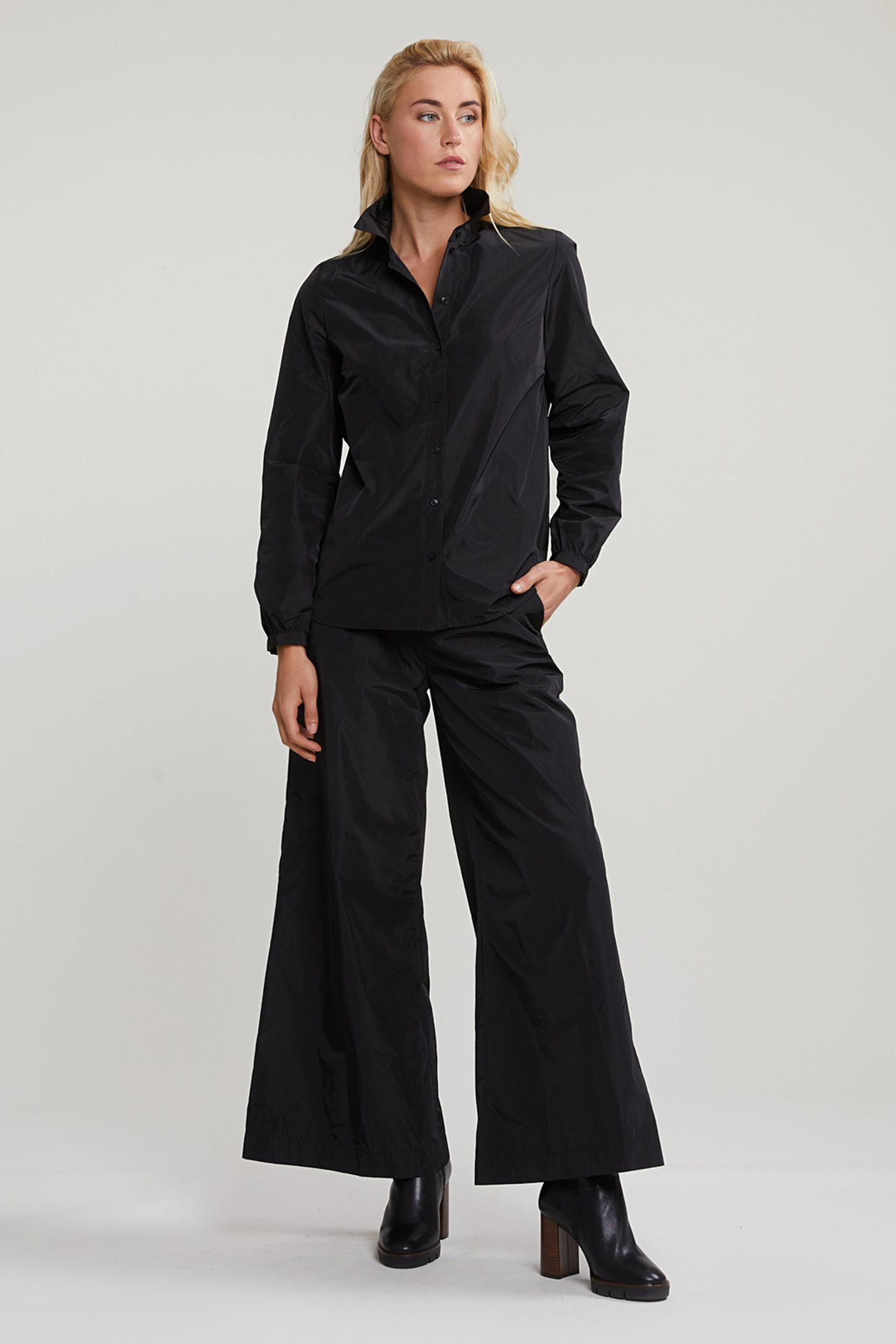 TAFFETA LOOSE PANTS BLACK 3