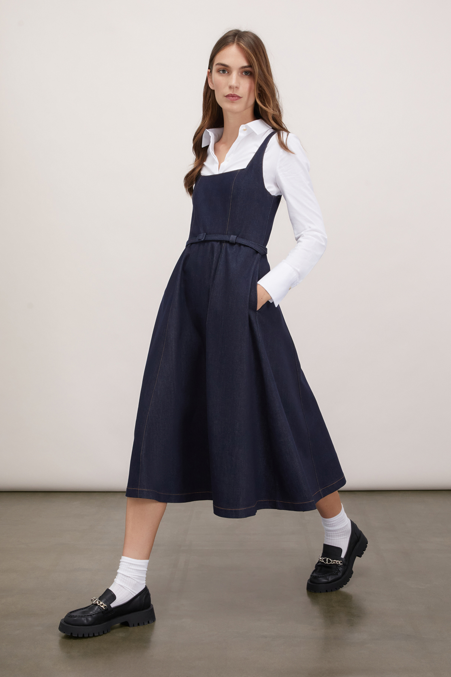 DENIM MIDI DRESS BLUE 4