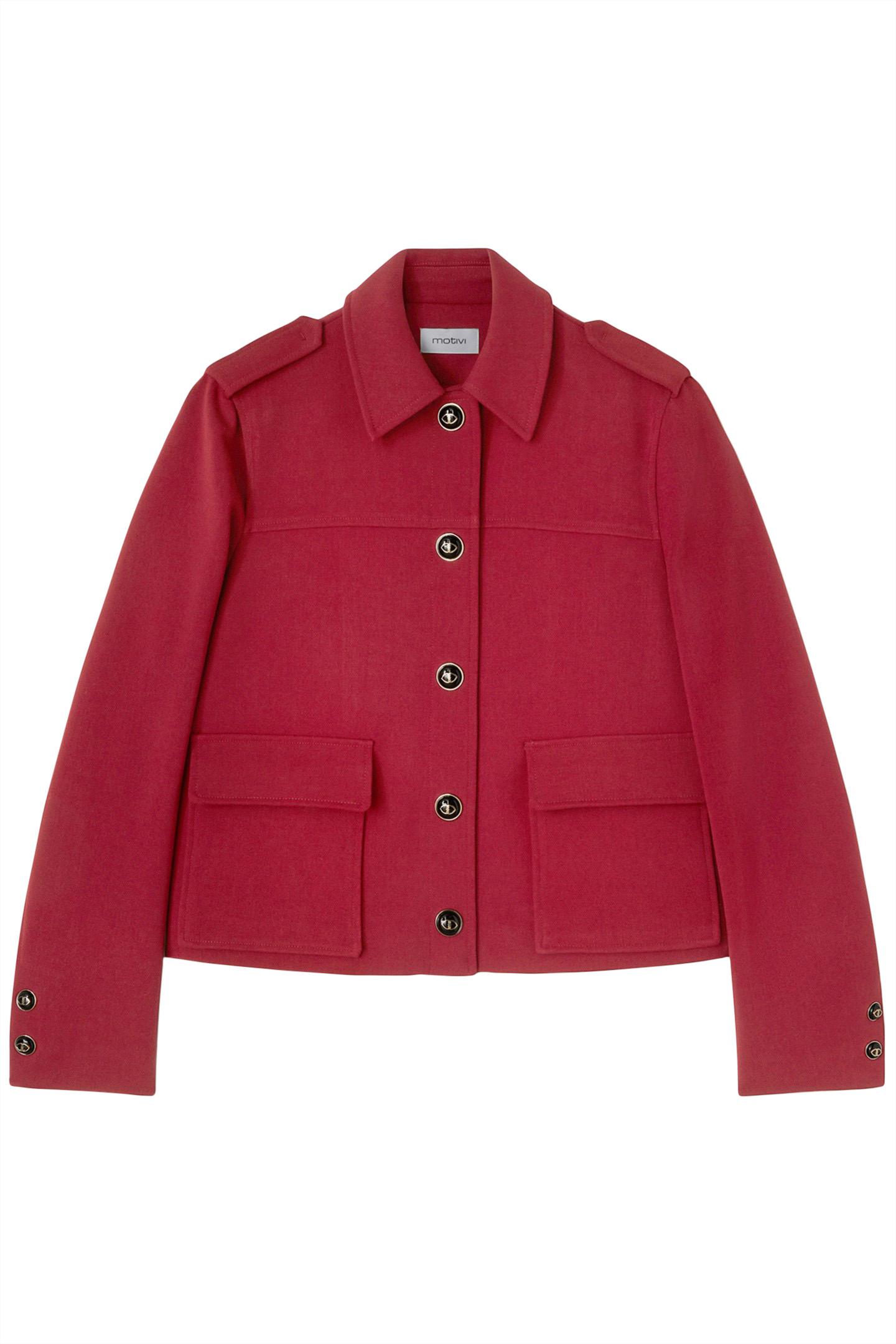SINGLE-BREASTED JACKET WITH EPAULETTES BORDEAUX 4