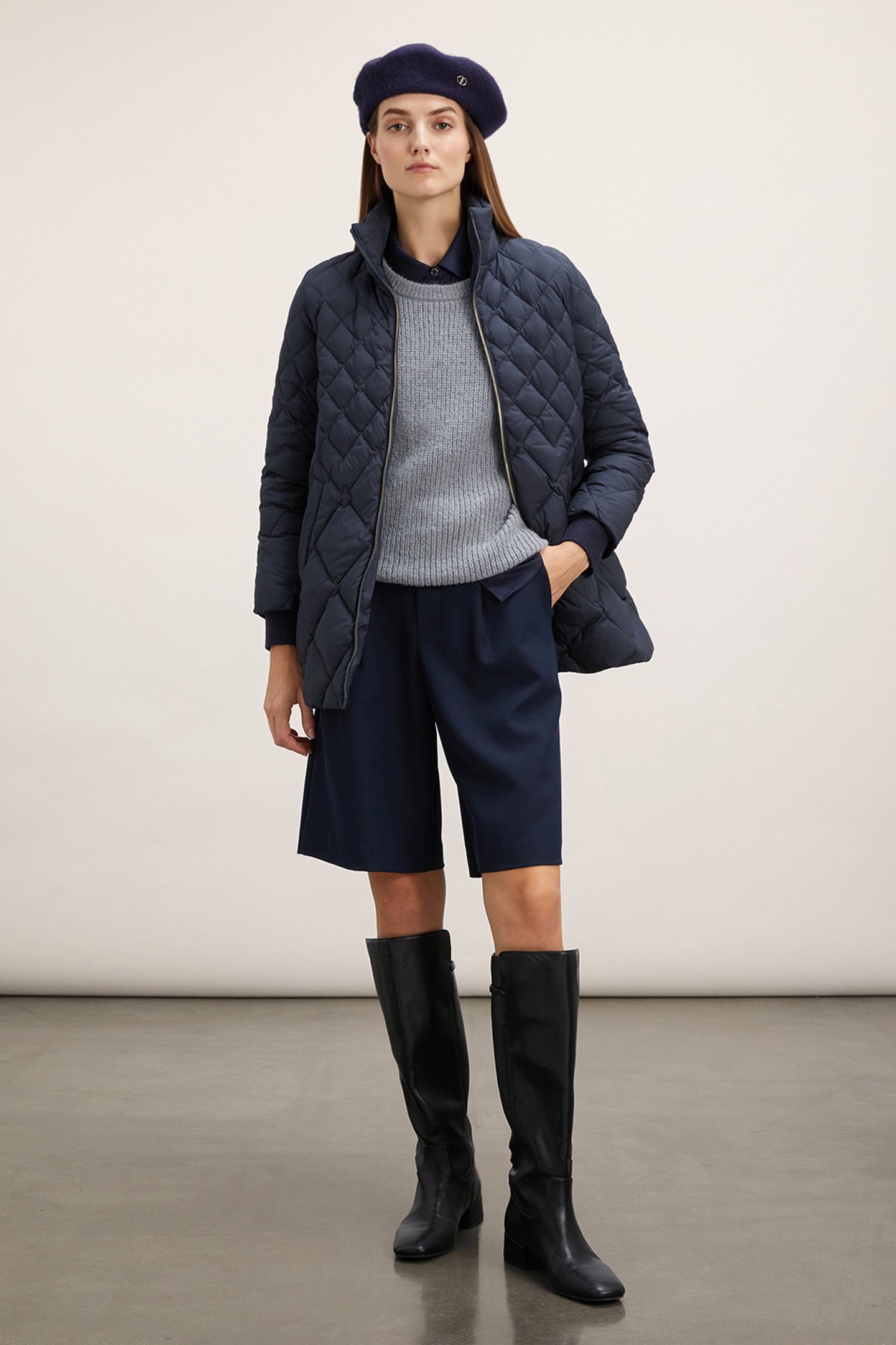 DIAMOND QUILTED PADDED JACKET BLUE 3