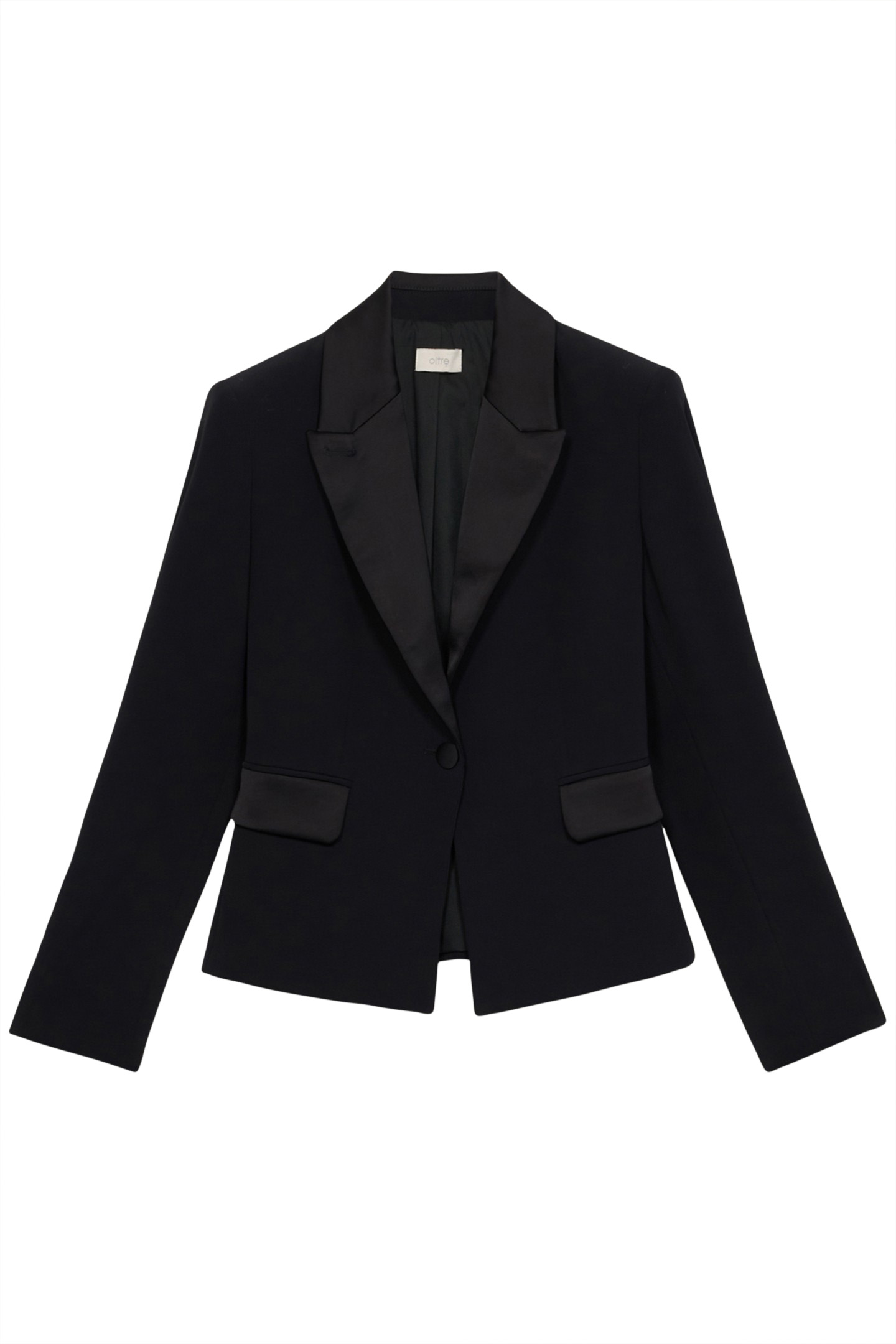 BLAZER WITH SATIN DETAILS BLACK 3
