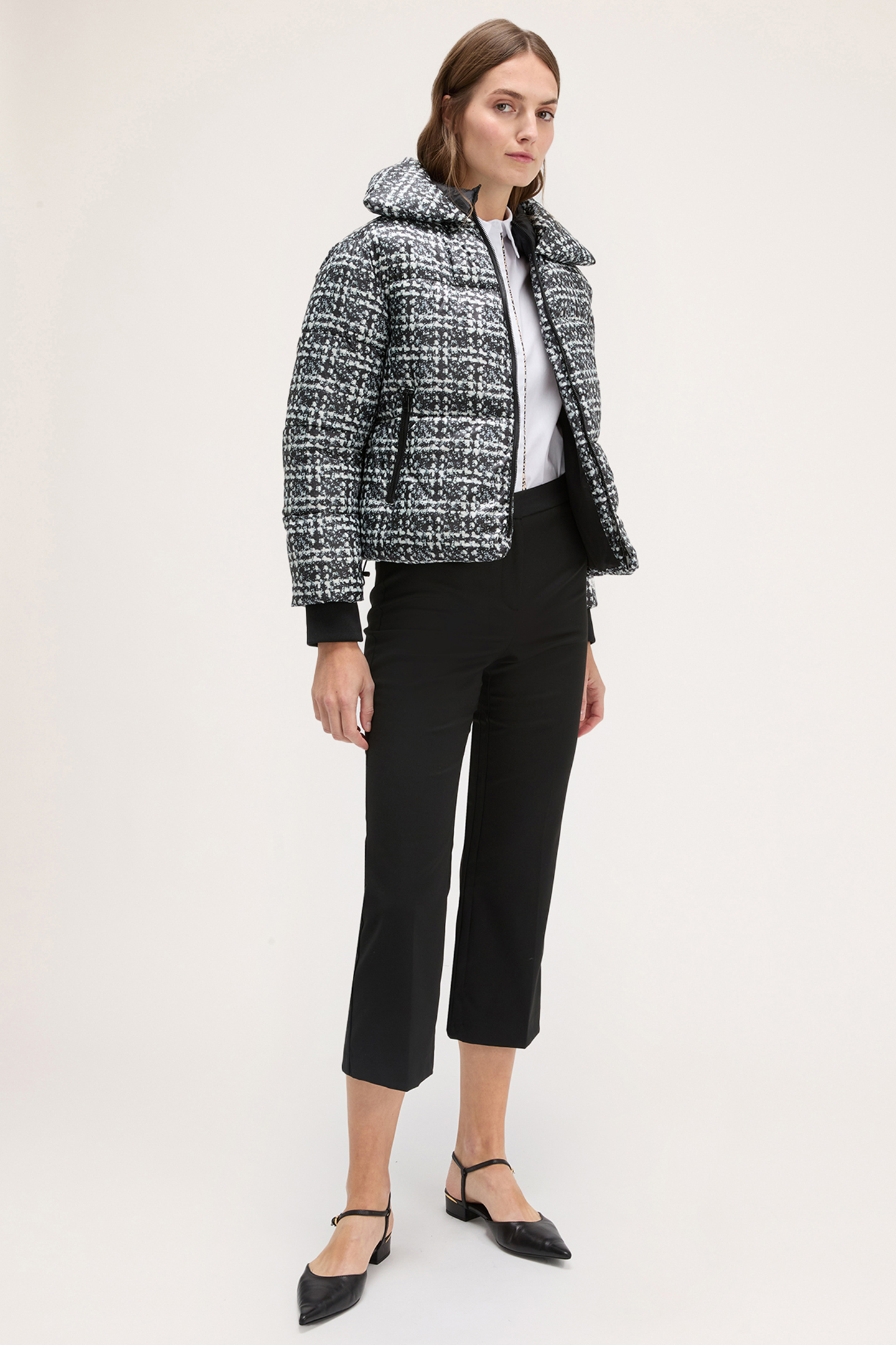 PRINTED PADDED JACKET WITH ZIP BLACK 4