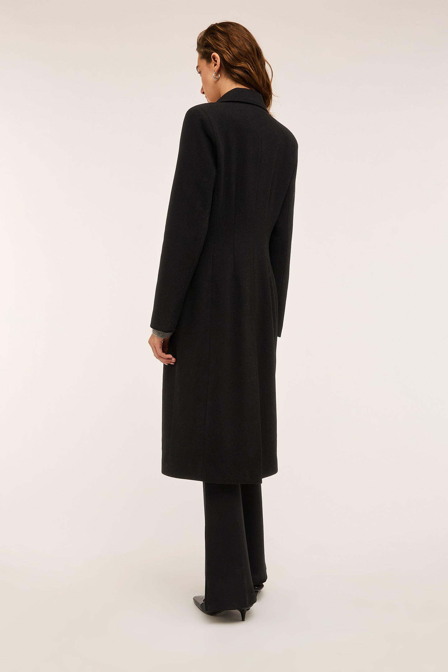 DOUBLE-BREASTED CLOTH COAT BLACK 2
