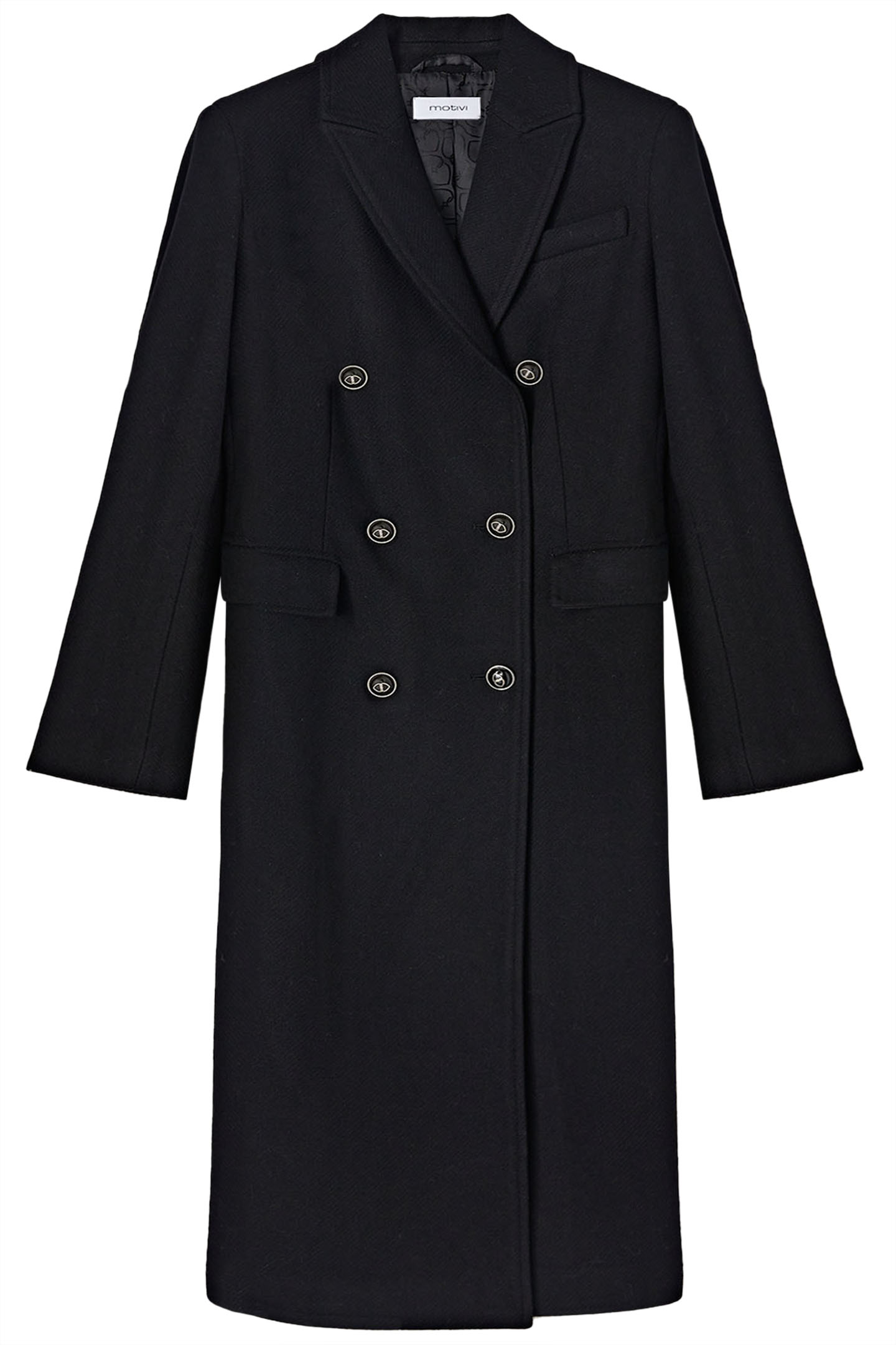 DOUBLE-BREASTED CLOTH COAT BLACK 3