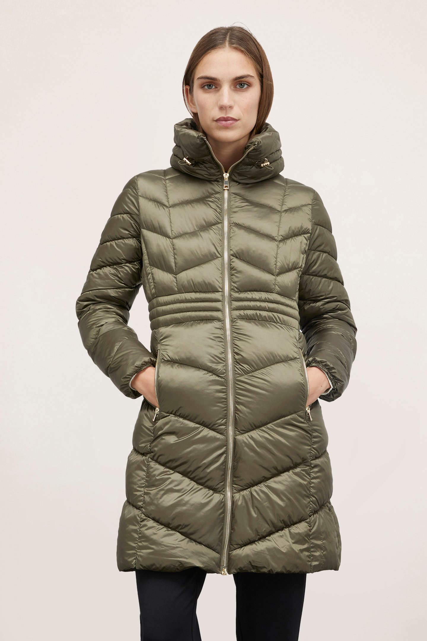 PADDED HIGH COLLAR JACKET MILITARY GREEN 1