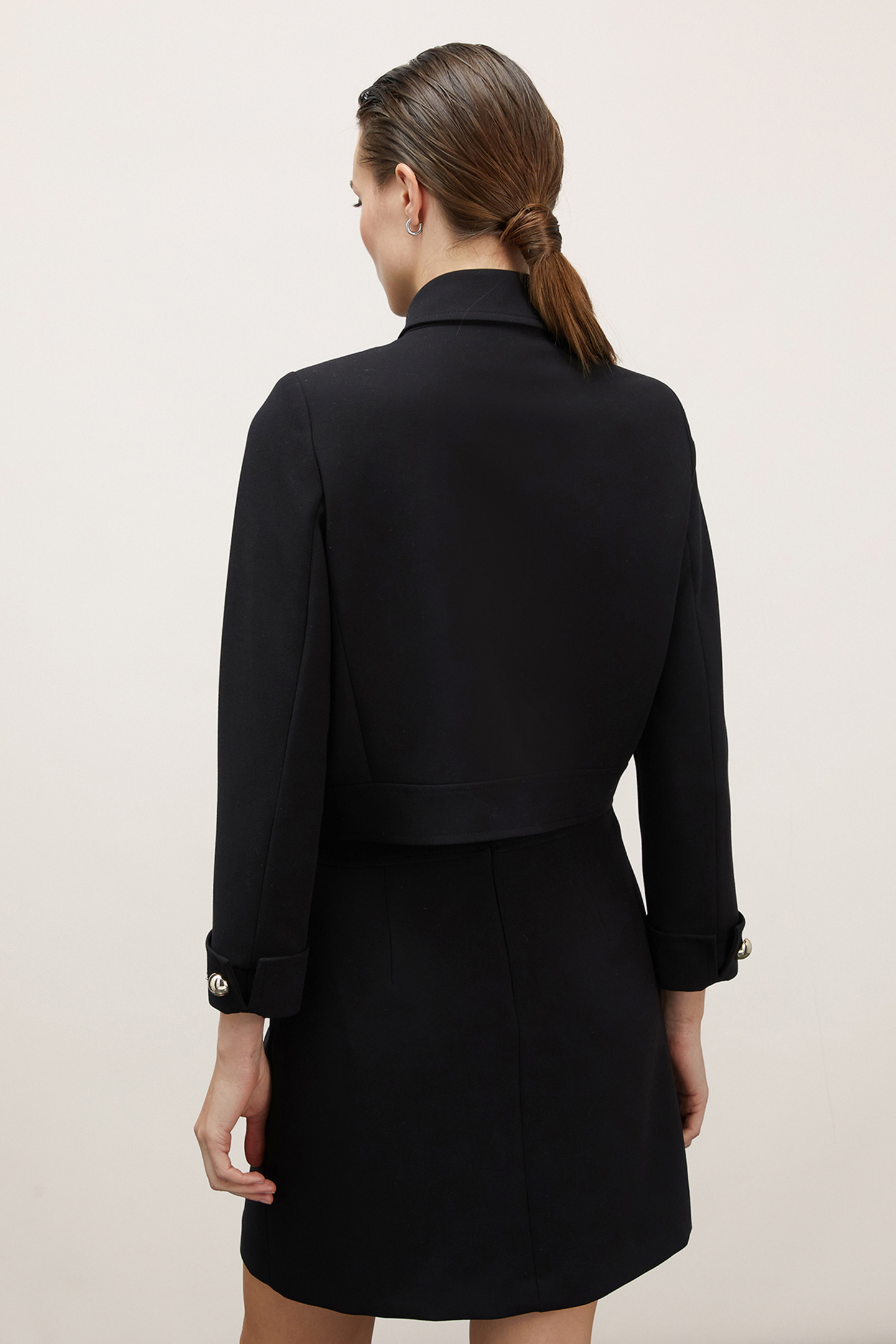 SHORT SINGLE BREASTED JACKET BLACK 2