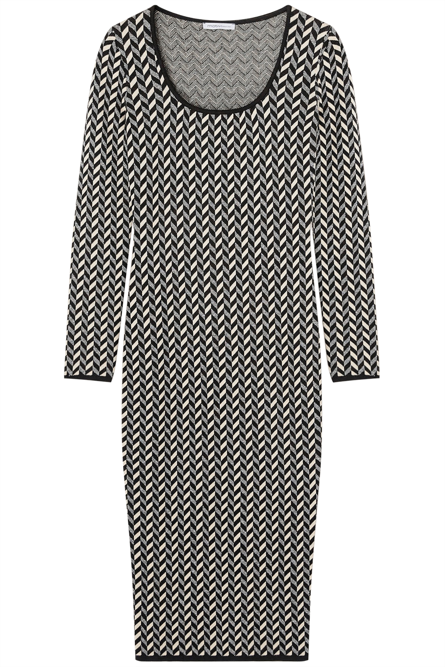 LUREX JACQUARD KNIT SHEATH DRESS BLACK 4