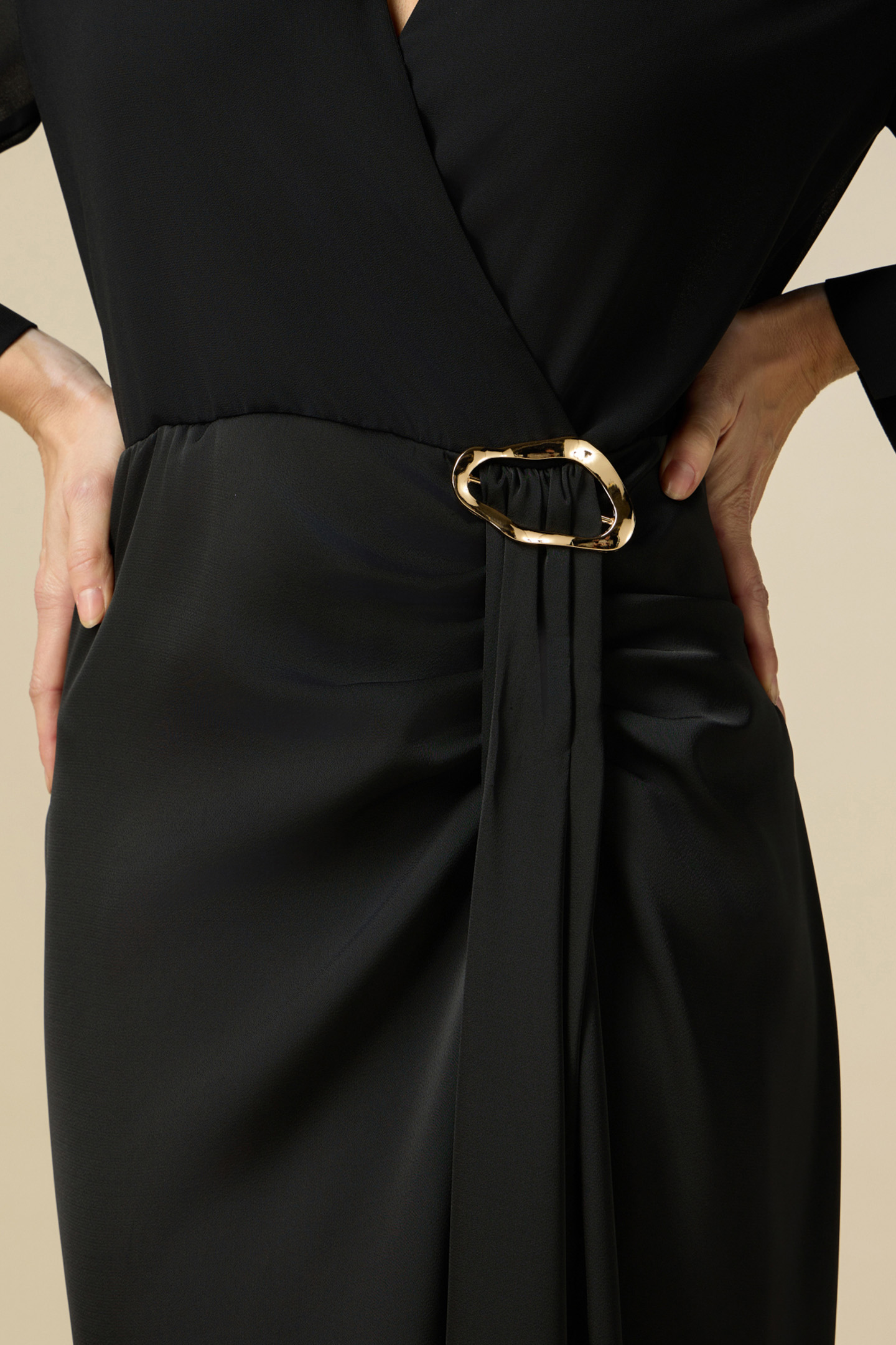 LONG DRESS WITH SATIN SKIRT BLACK 5