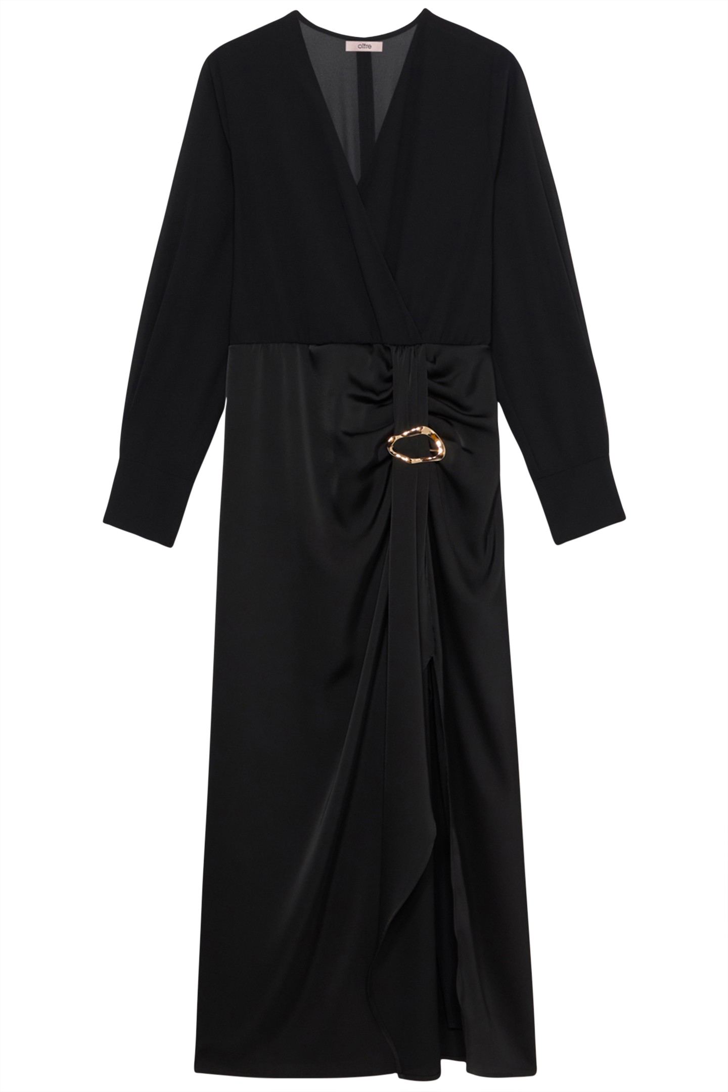LONG DRESS WITH SATIN SKIRT BLACK 3