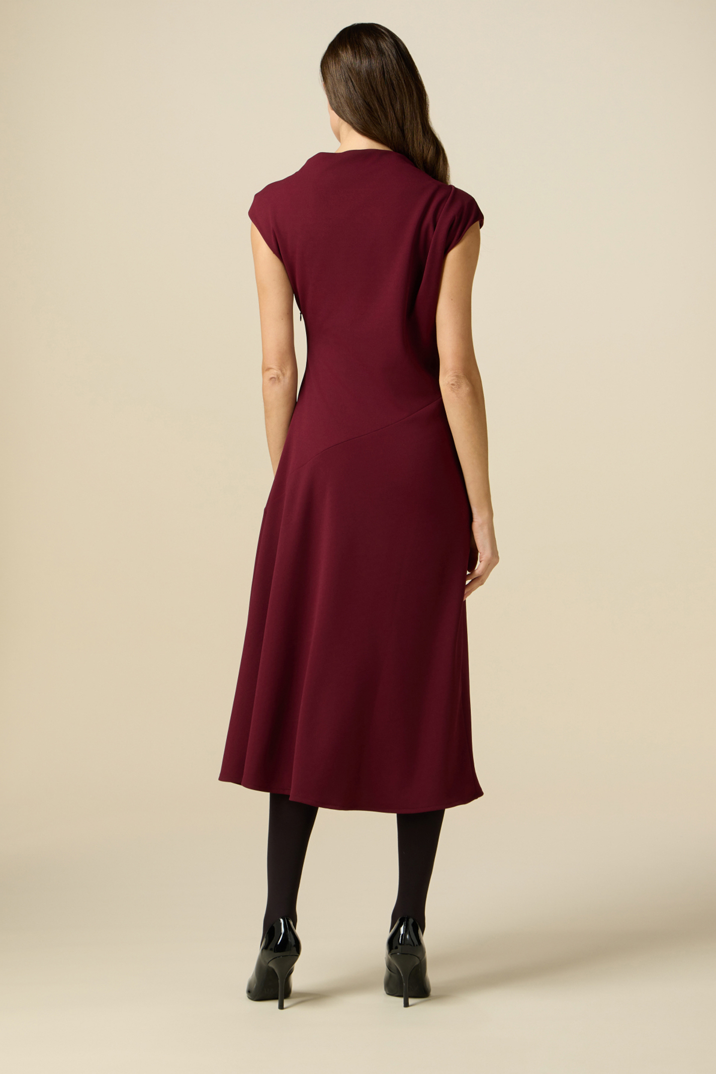 MIDI DRESS WITH SET STONES BORDEAUX 2