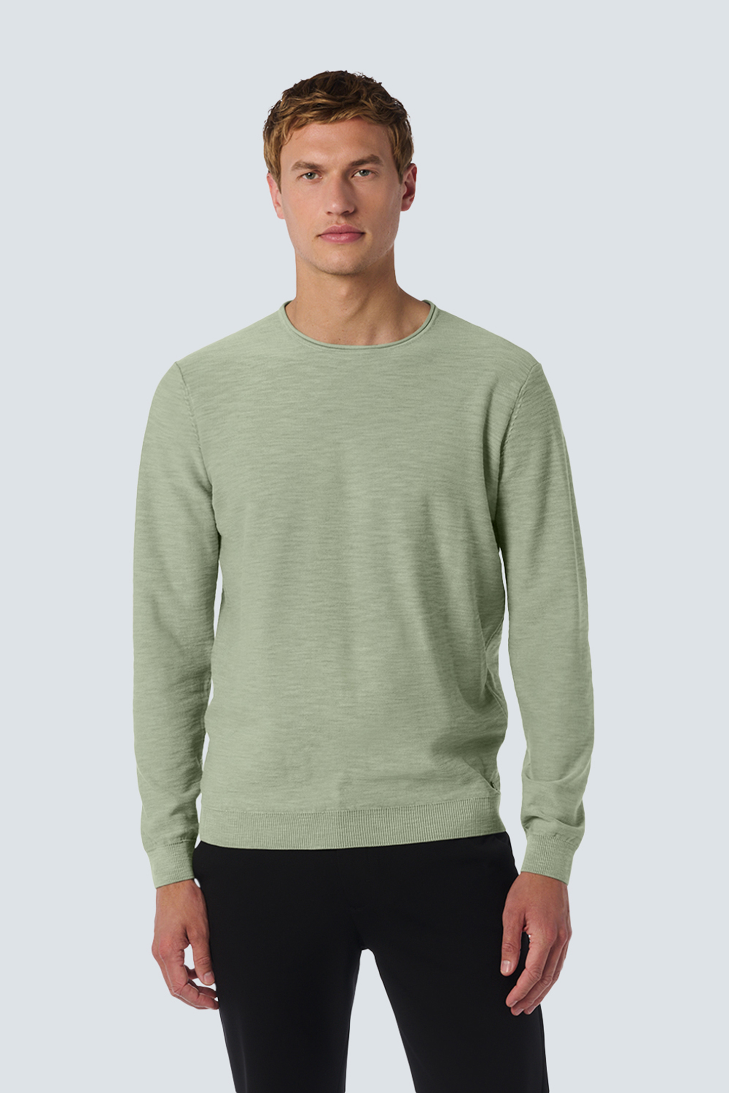 PULLOVER CREWNECK GARMENT DYED + STONE WASHED SMOKE 1