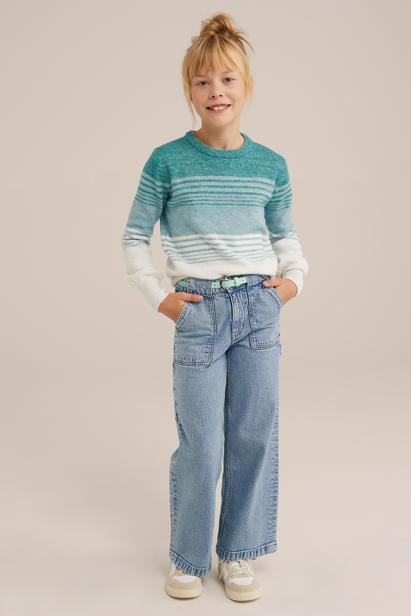 KNITTED PULLOVER GREEN BLUE 2