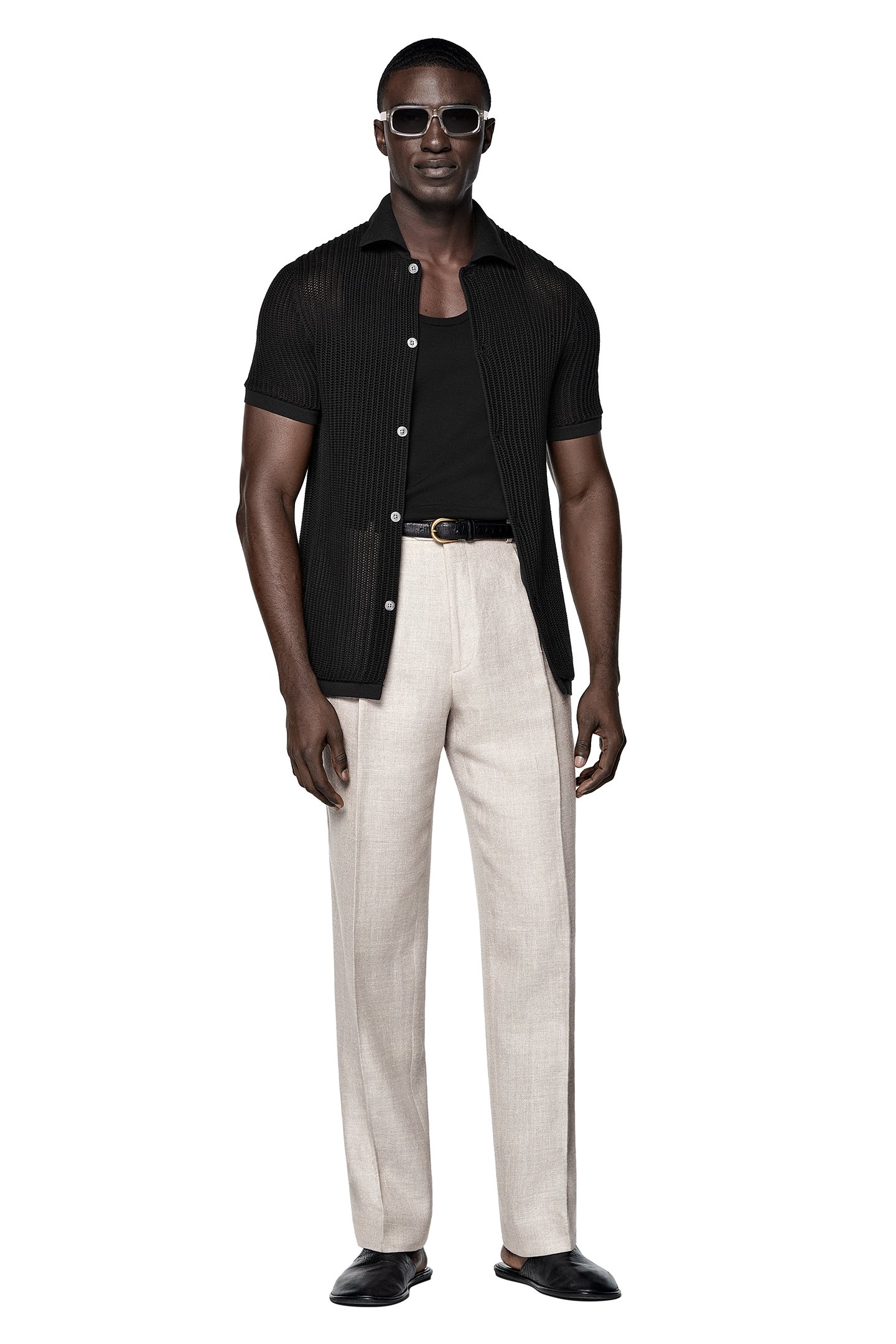 SS POLO CARDIGAN CROCHET BLACK BLACK 1