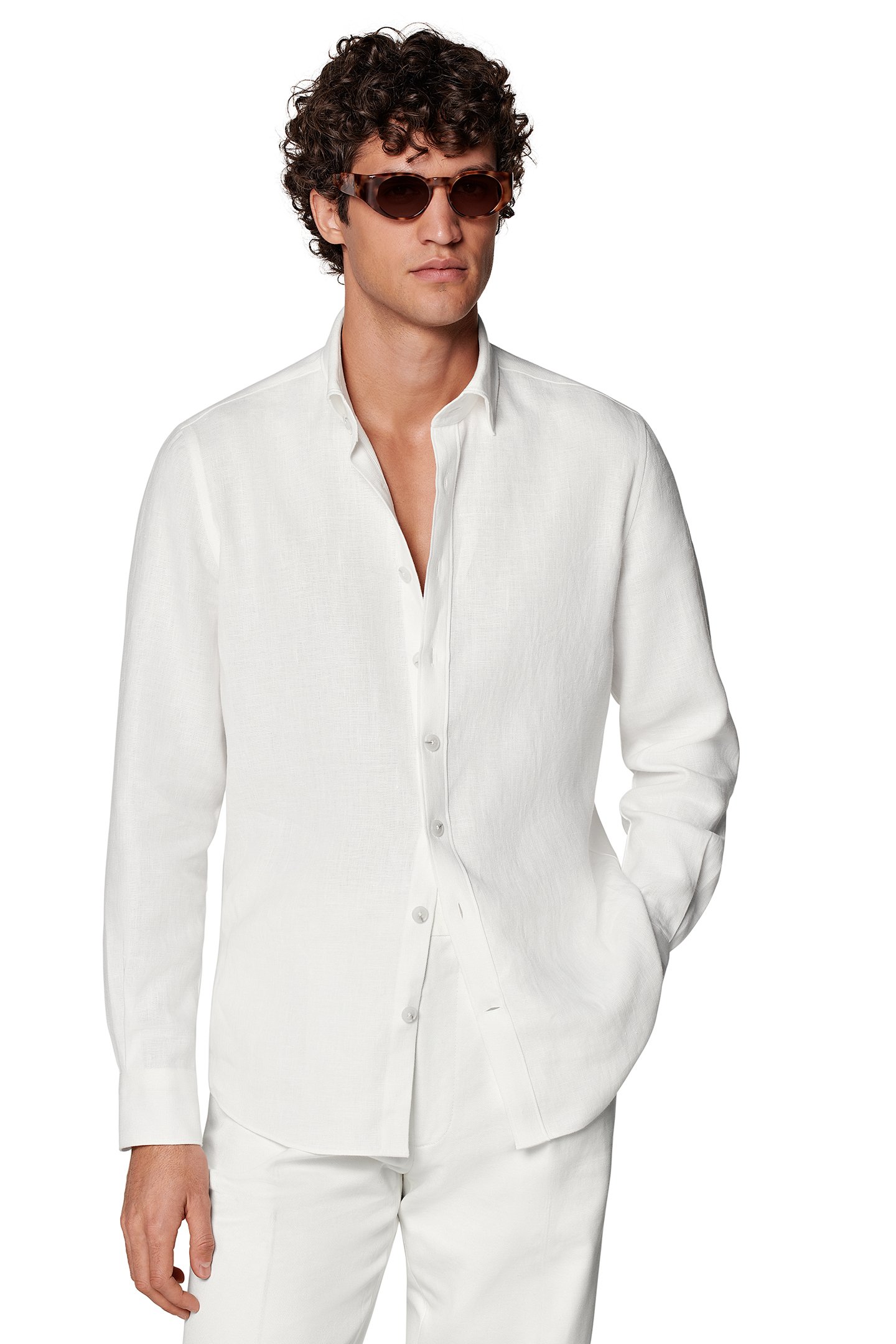 PURE LINEN WHITE OVERSHIRT WHITE 1