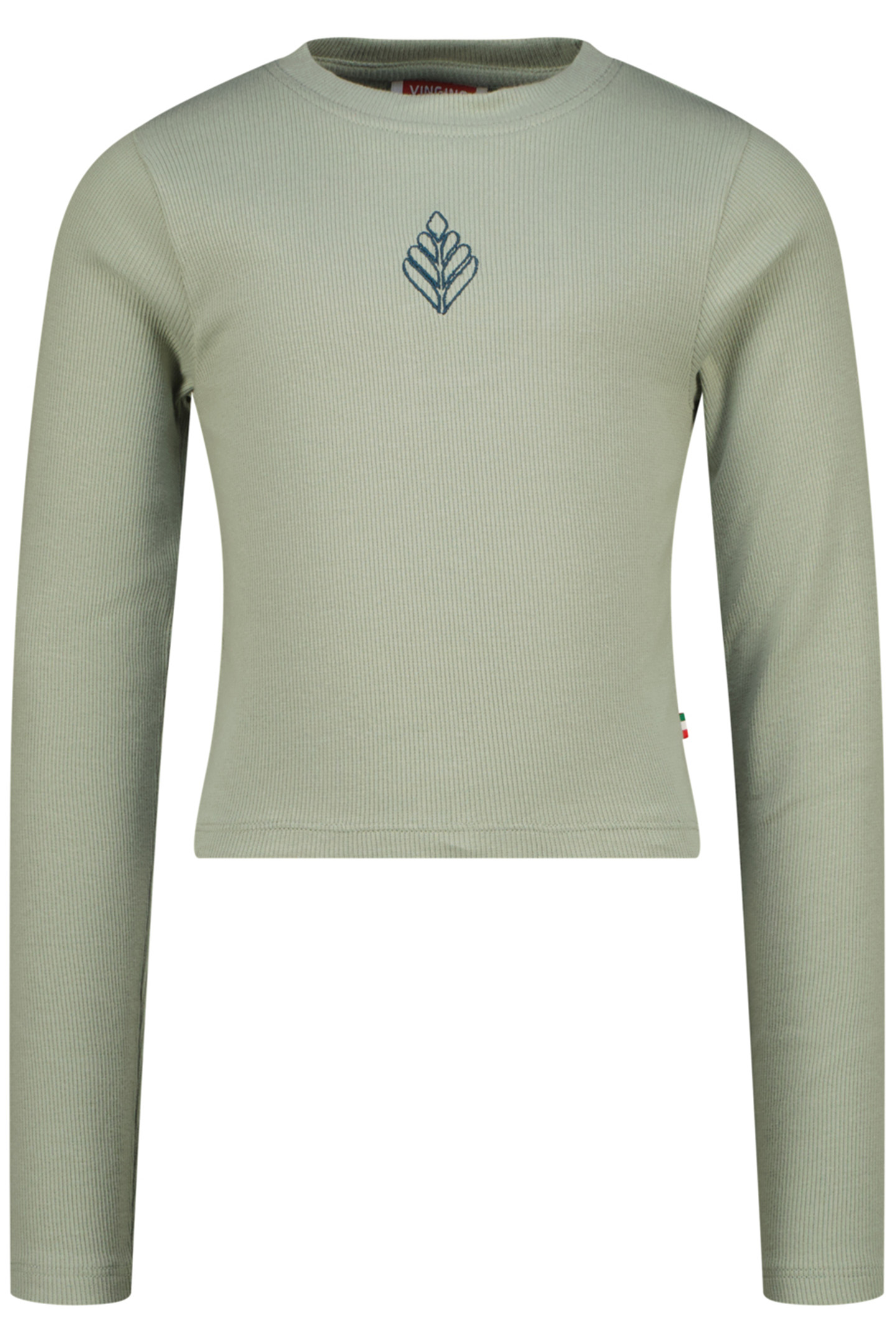 GIRLS G-BASIC-CROP RIB LONGSLEEVE SINGLET JADE GREEN 1