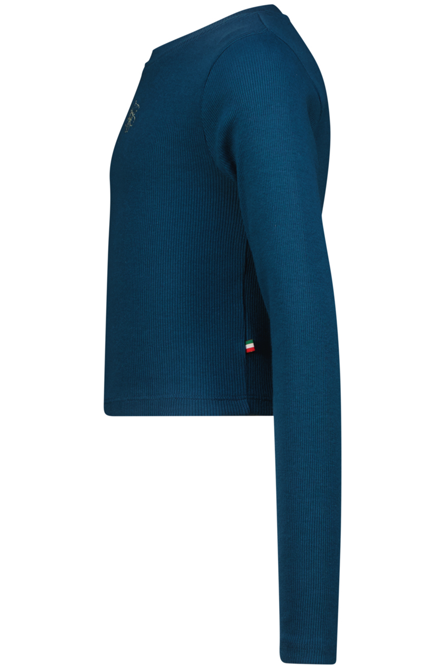 GIRLS G-BASIC-CROP RIB LONGSLEEVE SINGLET PETROL BLUE 3