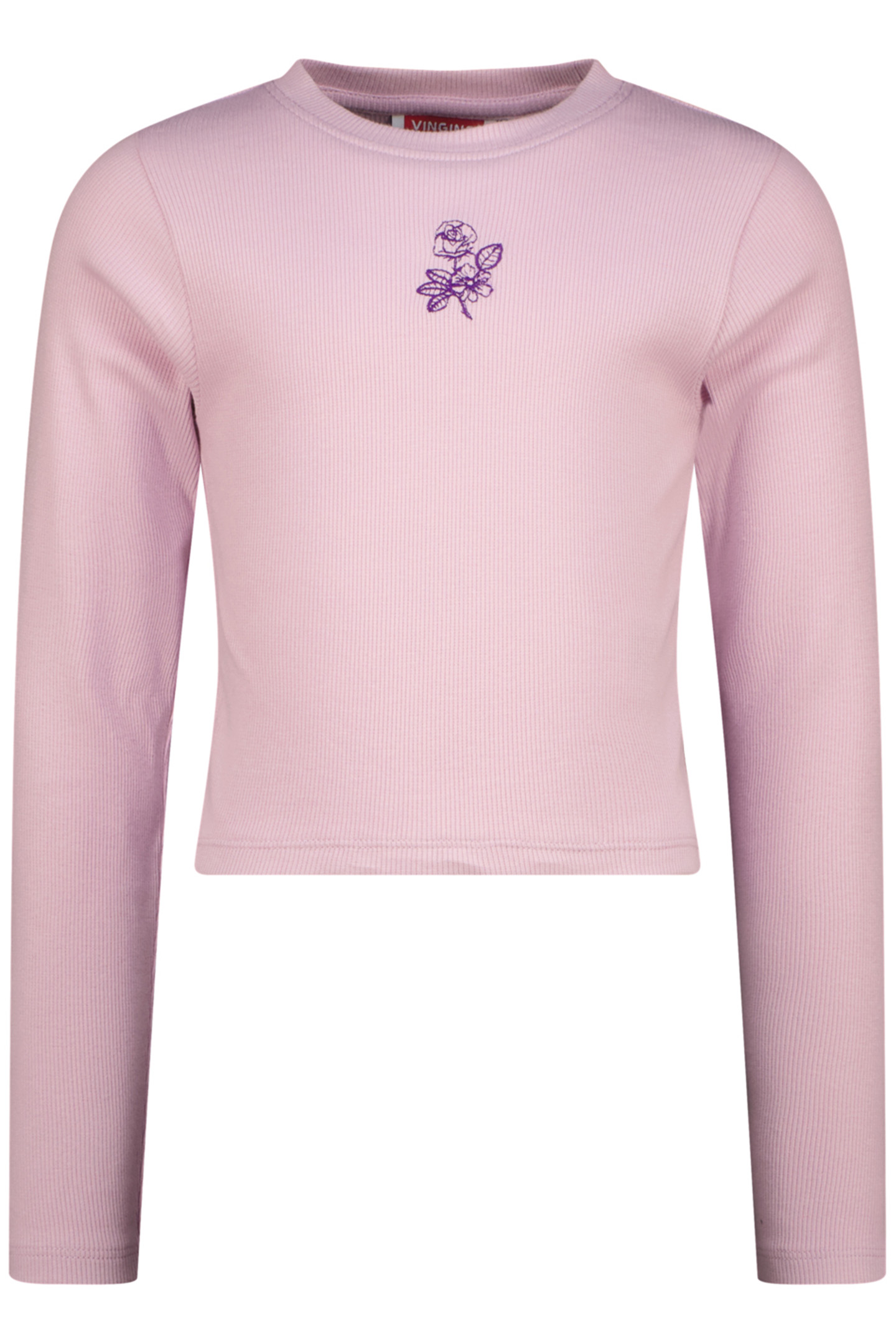 GIRLS G-BASIC-CROP RIB LONGSLEEVE SINGLET GLOSS LILAC 1