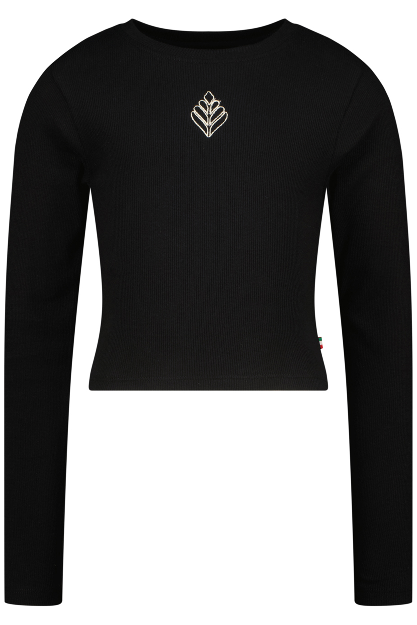 GIRLS G-BASIC-CROP RIB LONGSLEEVE SINGLET DEEP BLACK 1