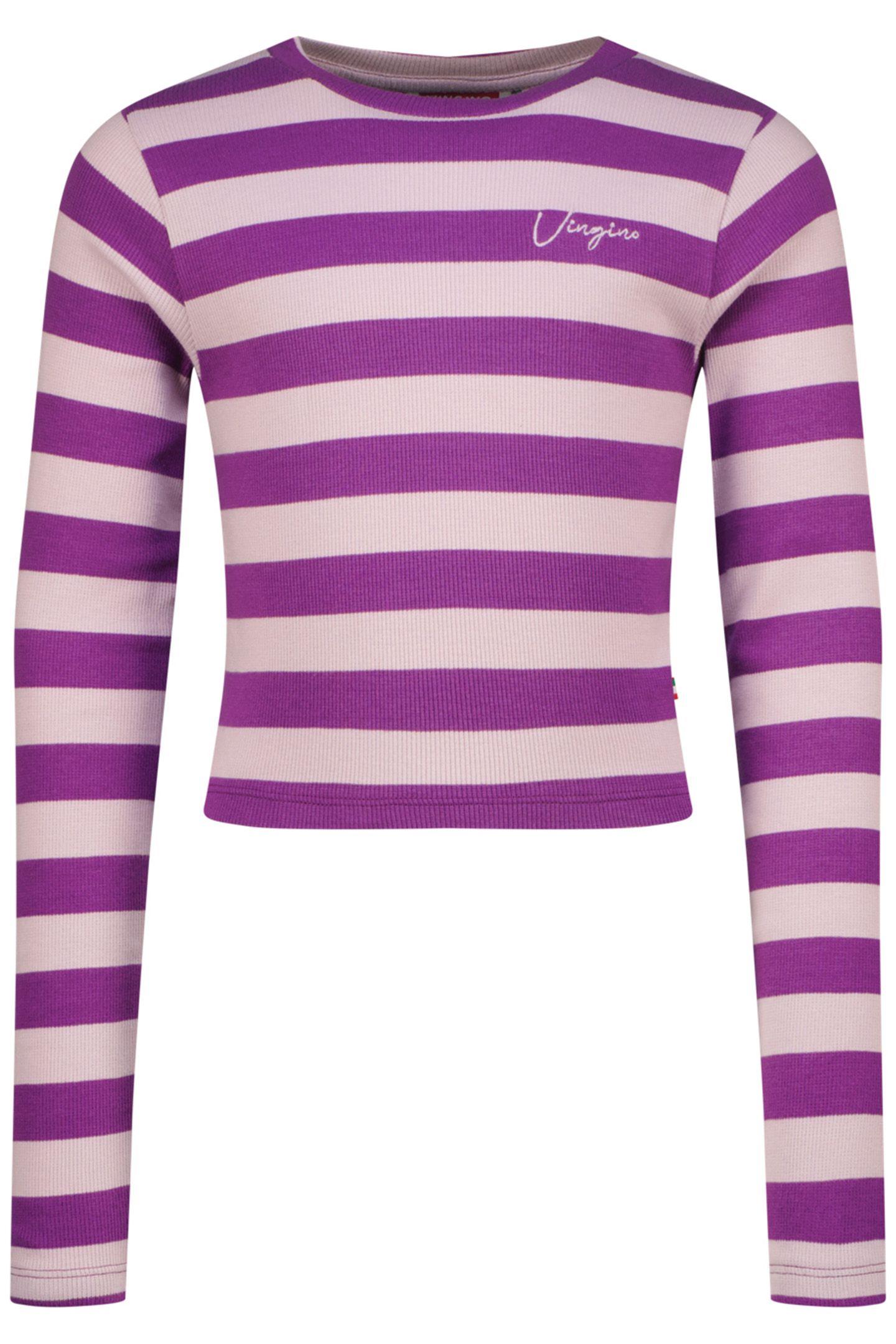 GIRLS G-BASIC-CROP RIB STRIPE SINGLET GLOSS LILAC by Vingino