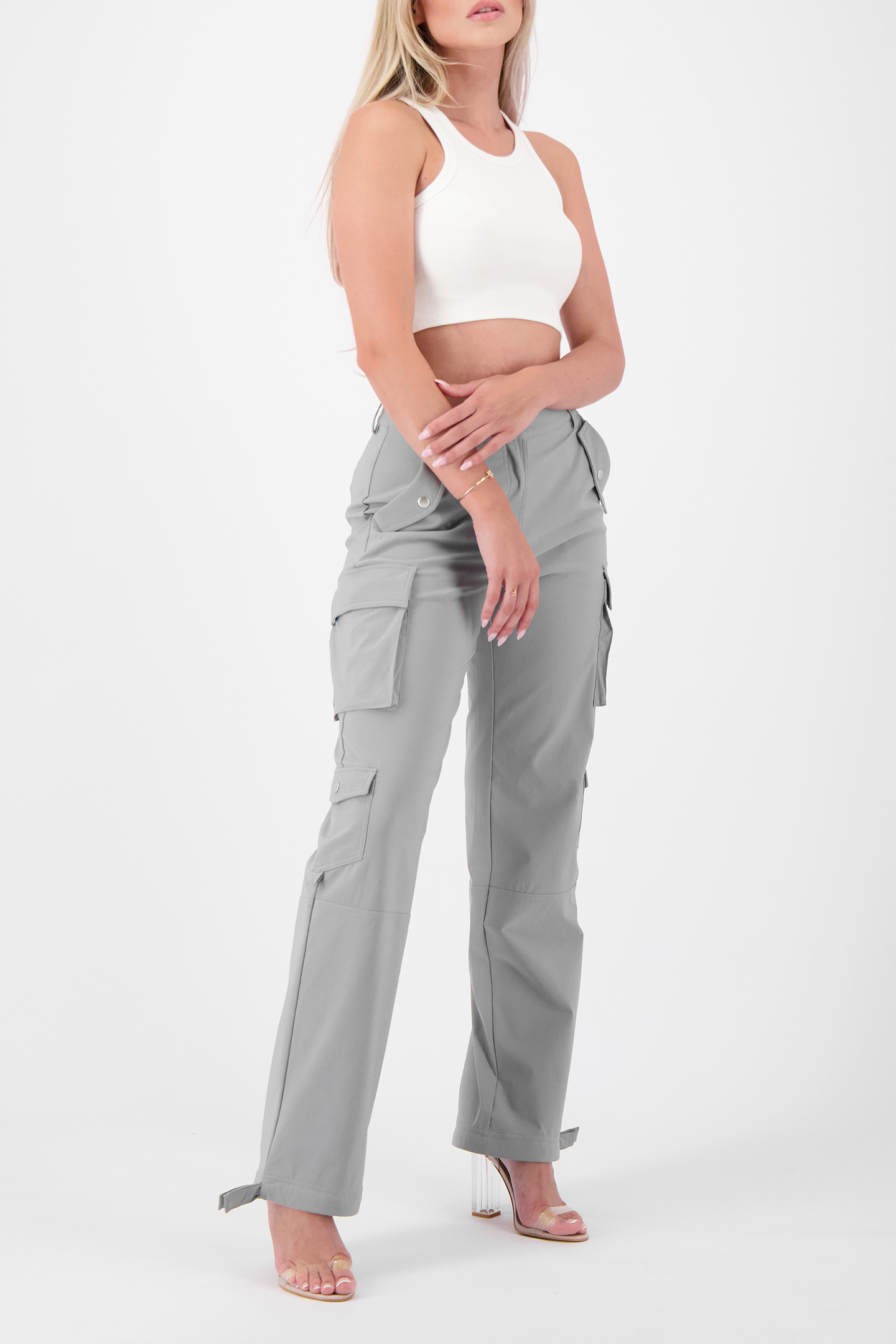 MULTI POCKET CARGO PANTS GREY 3