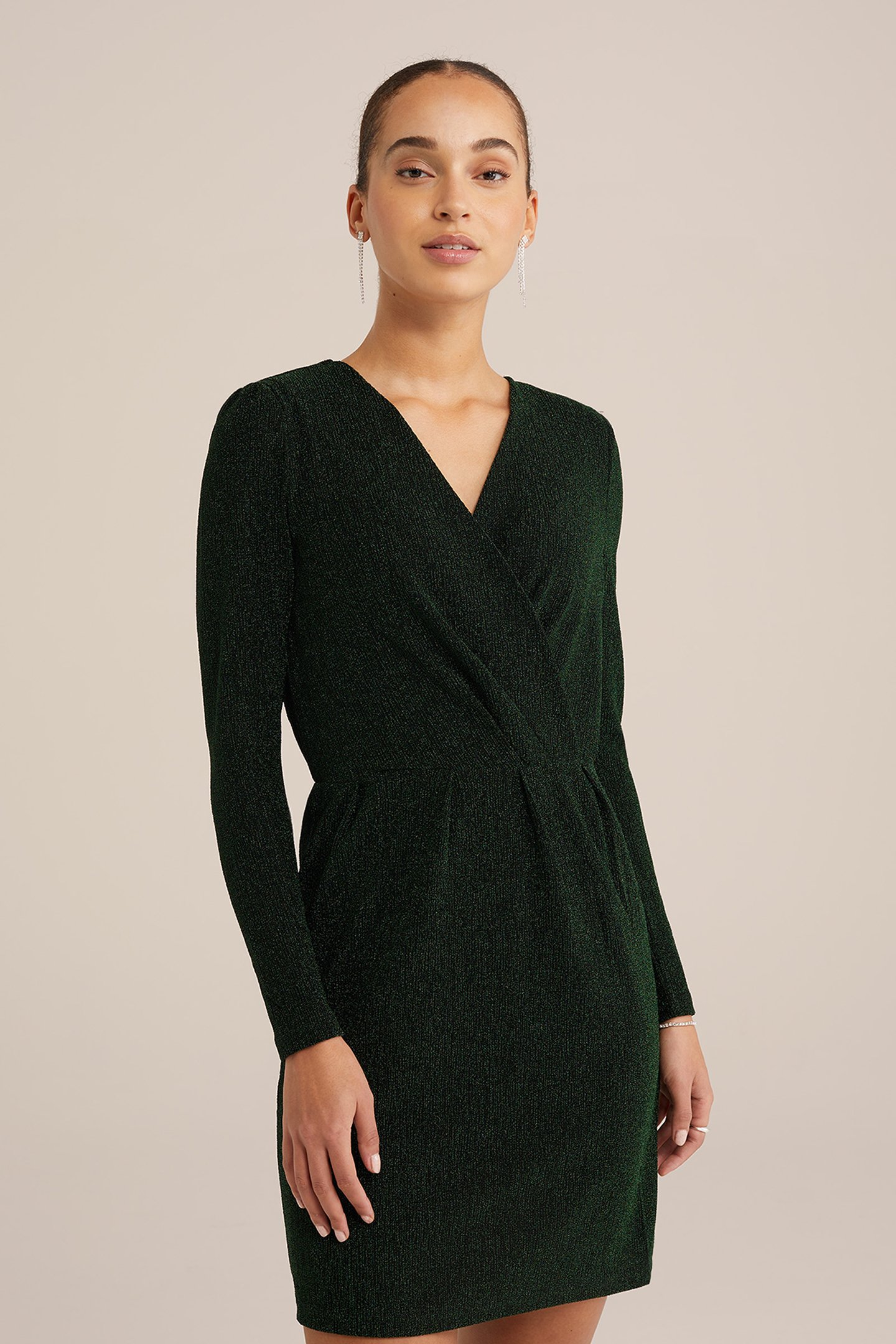 DRESS MID LENGTH DARK GREEN 1