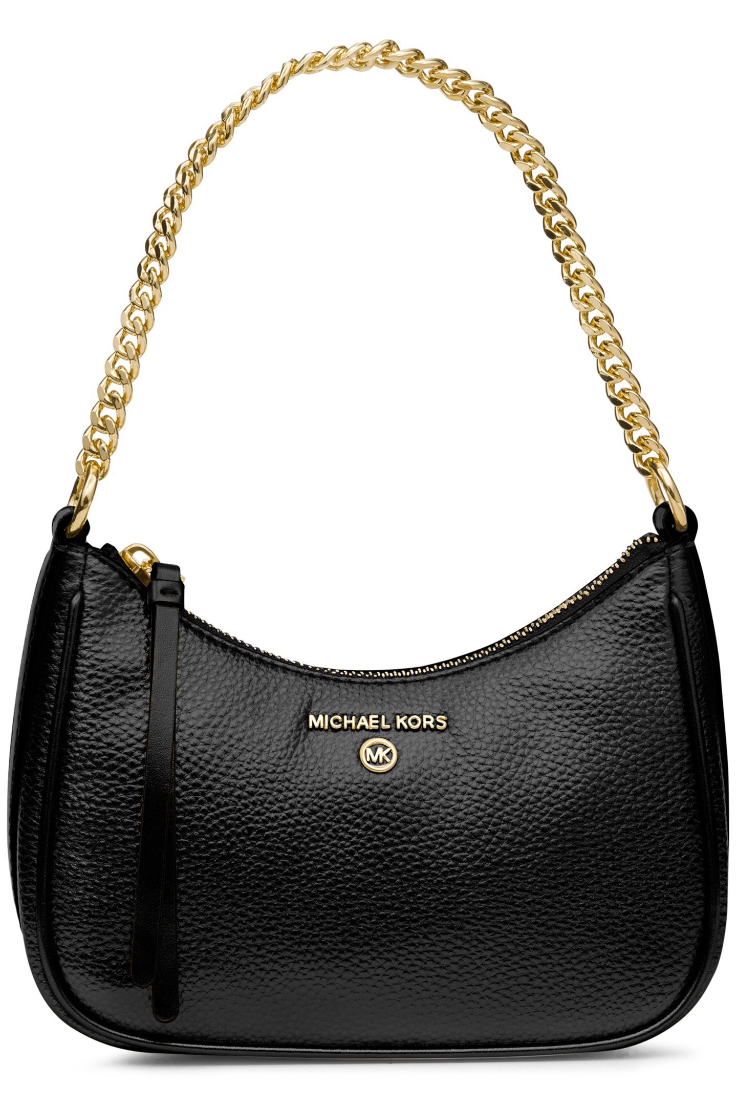 SMALL LEATHER CHAIN POUCHETTE SHOULDER BAG IN BLACK 1