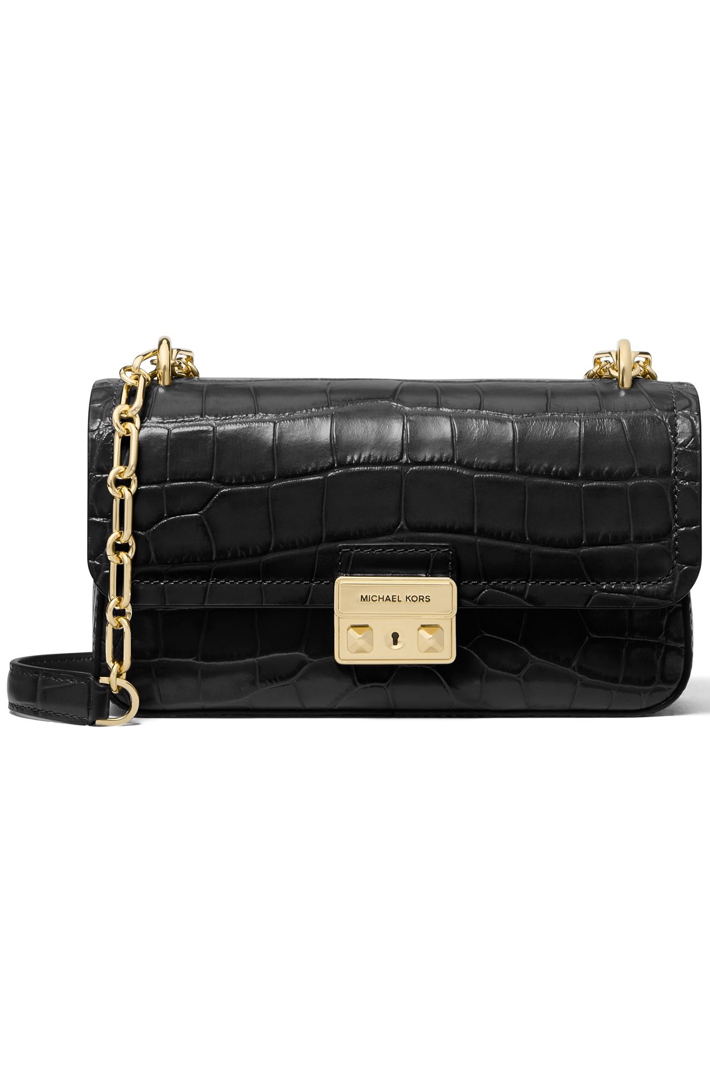 CHAIN SHOULDER BAG IN BLACK LEATHER 1
