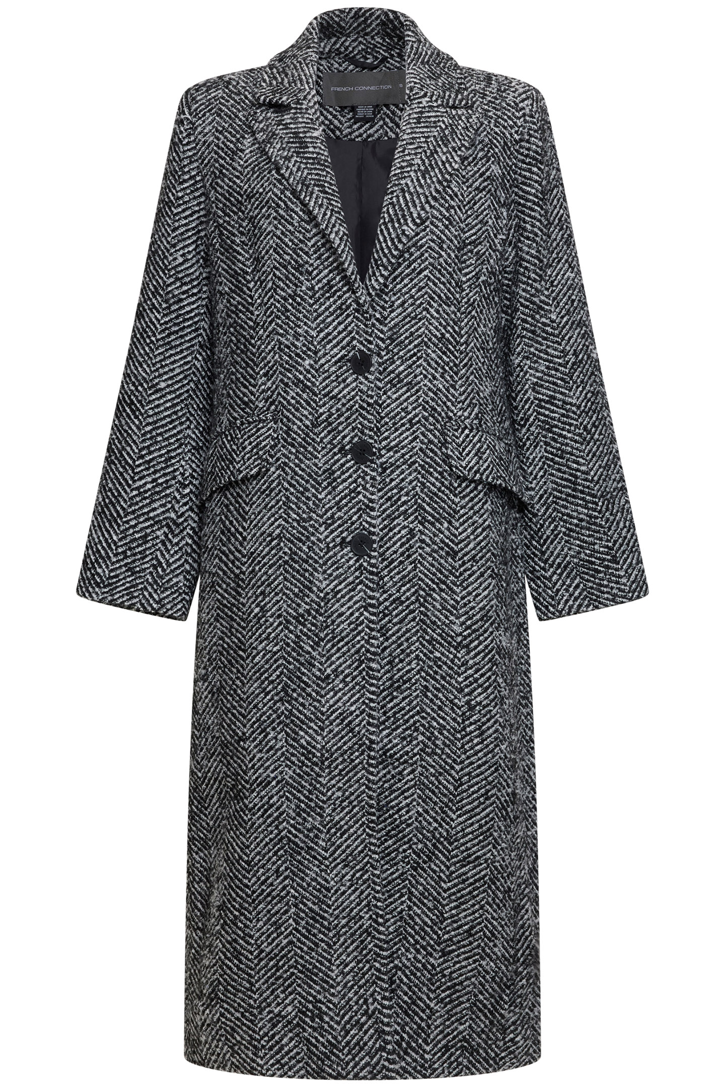 HERRINGBONE COAT W BLACK/WHITE 2