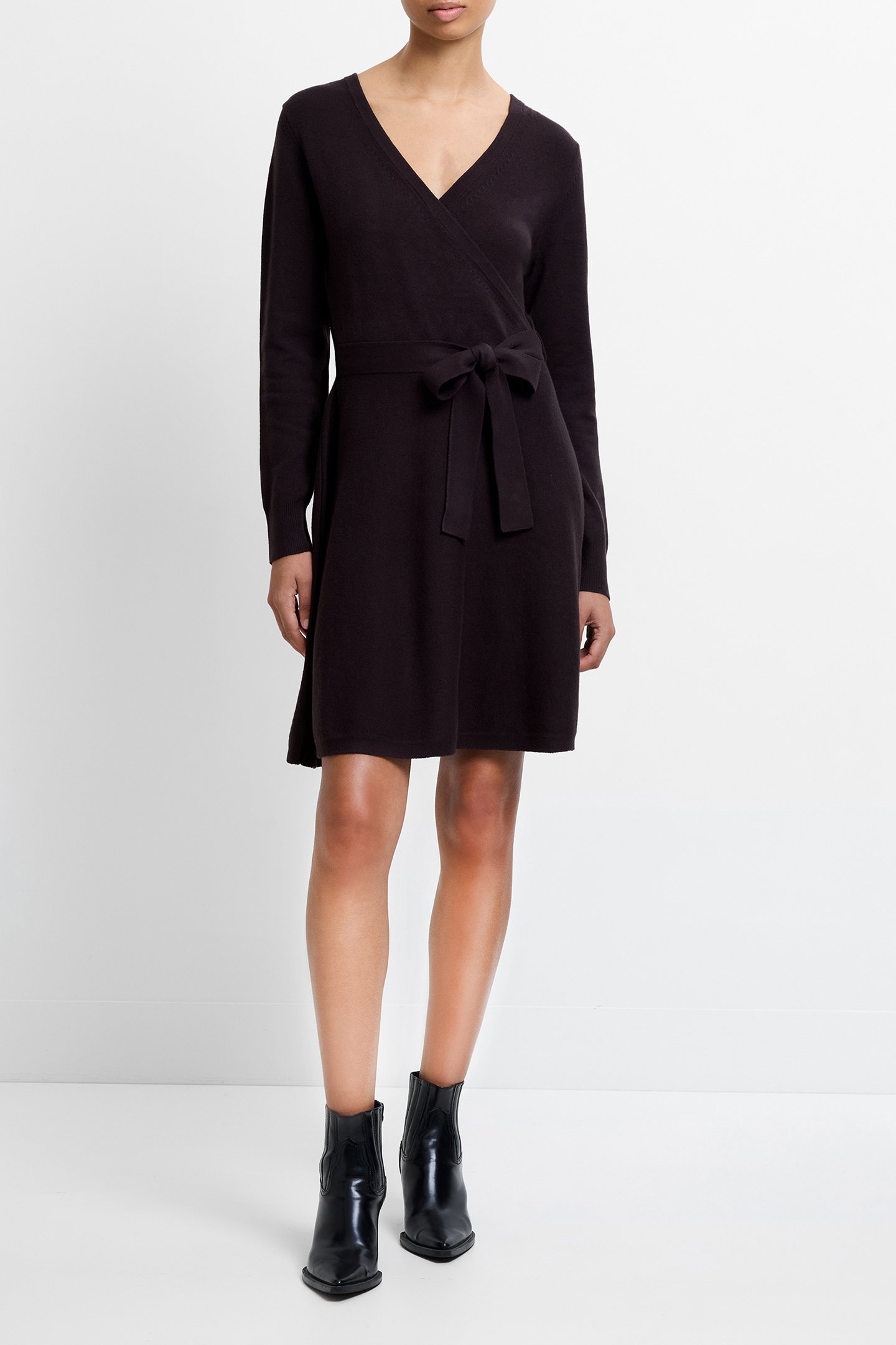 BABYSOFT WRAP MINI DRESS CHOCOLATE GANACHE 2