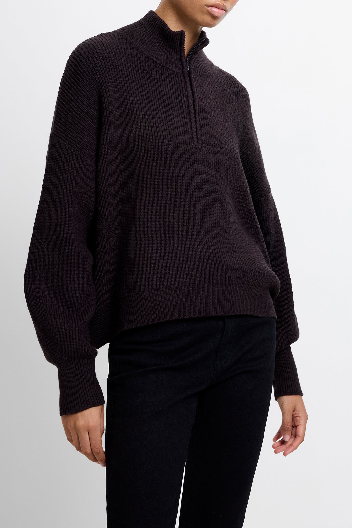 BABYSOFT HALF ZIP JUMPER CHOCOLATE GANACHE 1