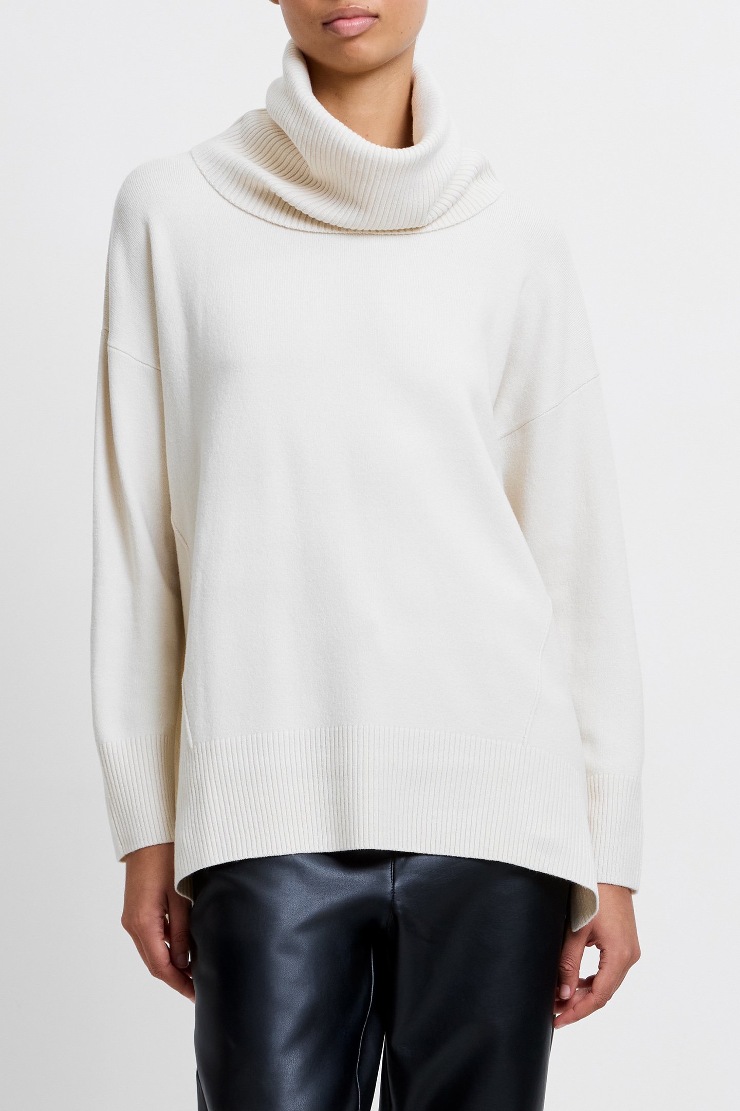 BABYSOFT RIBBED COWL NECK JUMPER CLASSIC CREAM 1