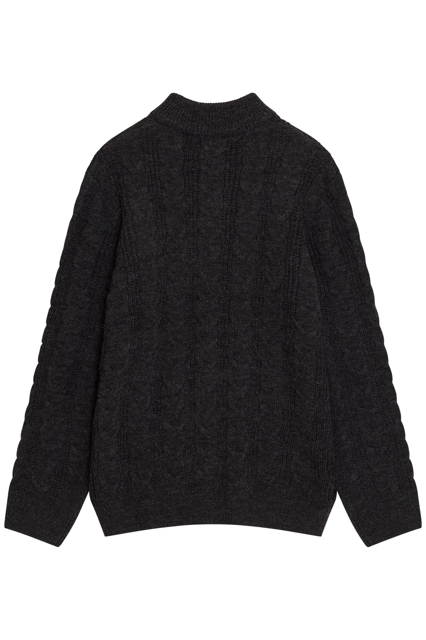 HALF ZIP CABLE CHARCOAL MEL 2