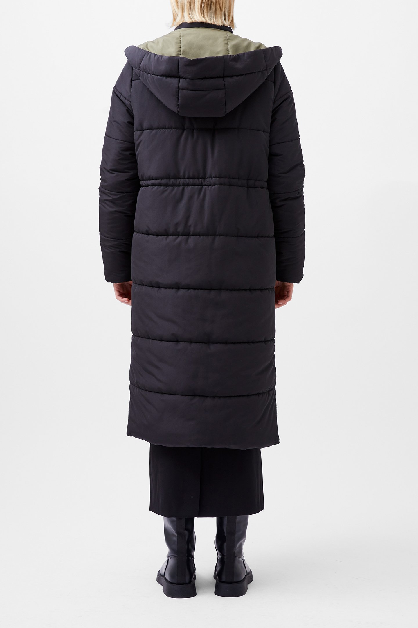 DOUBLE FRONT PUFFER JACKET BLACKOUT / KHAKI 2