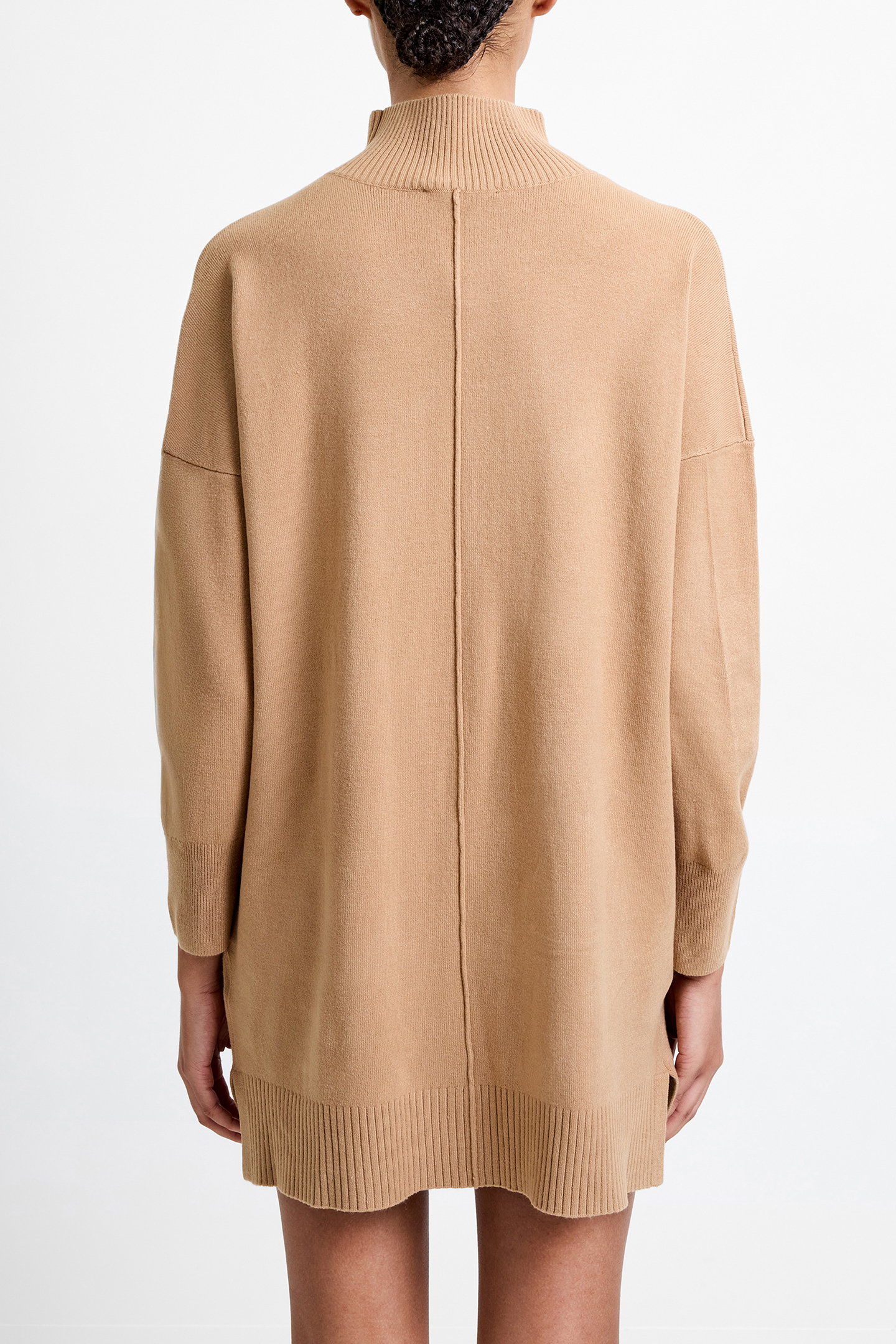 BABYSOFT ROLL NECK KNIT DRESS CAMEL 2