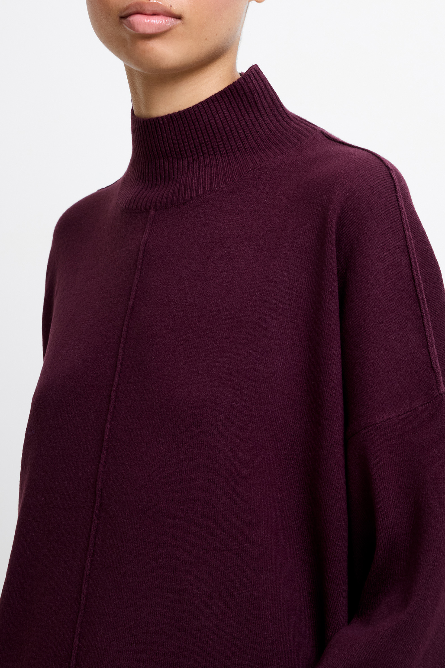 BABYSOFT HIGH NECK SEAM JUMPER BURGUNDY RED 5