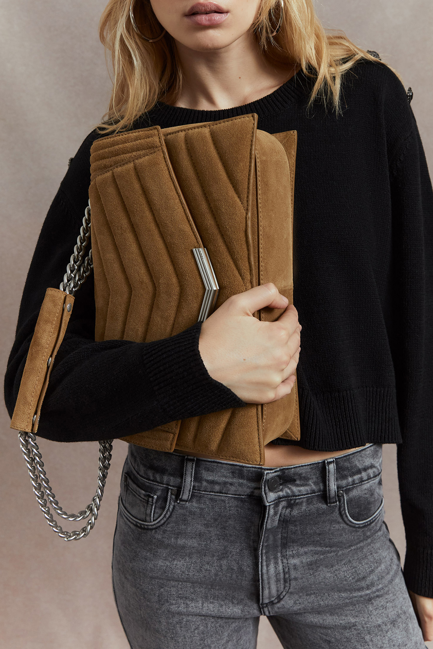 THE 1. BAG SEASONALS SAND QUILTED LEATHER L BAG SAND 2