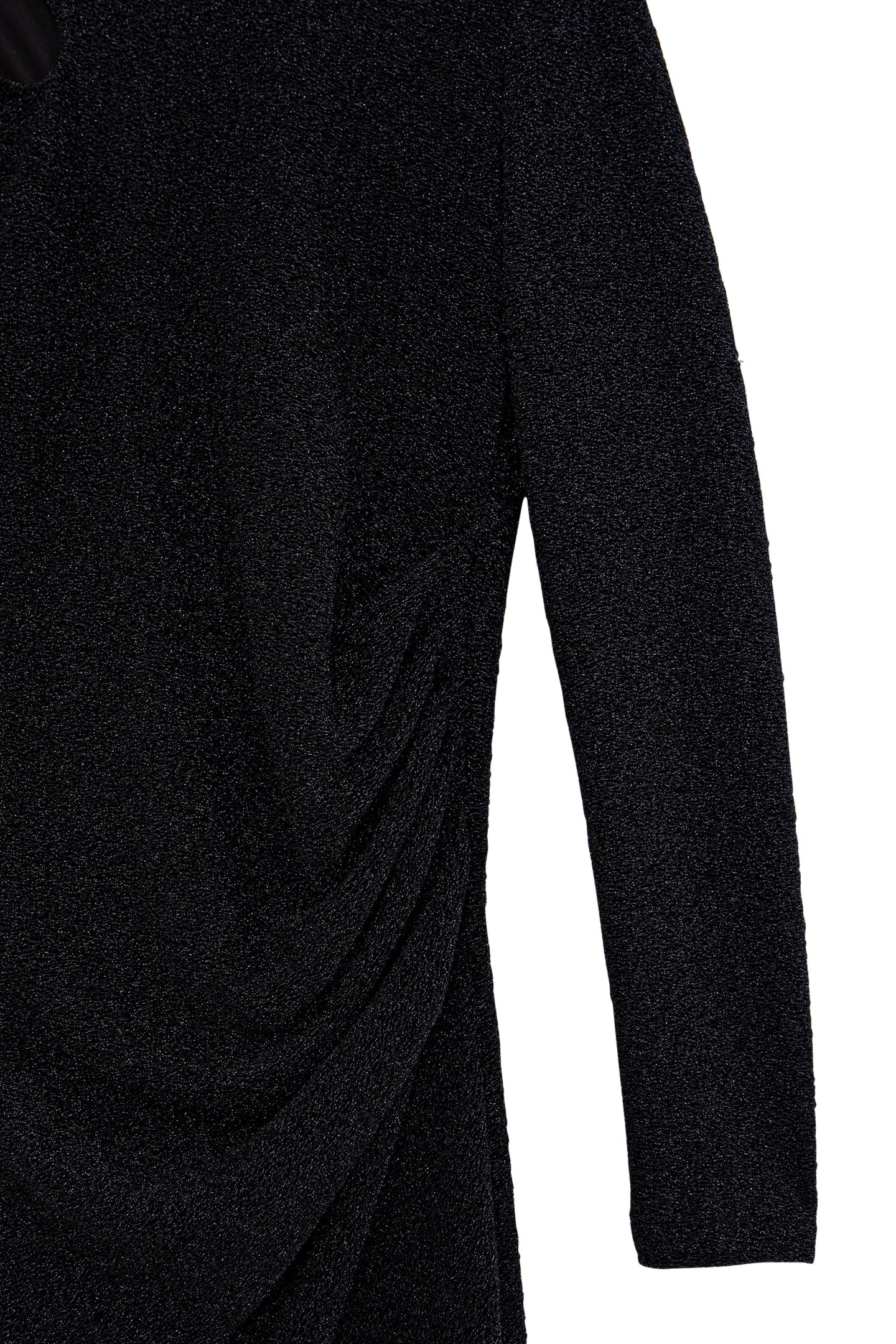 PURE EDITION-BLACK LUREX DRESS ASYMMETRICAL COLLAR BLACK 7