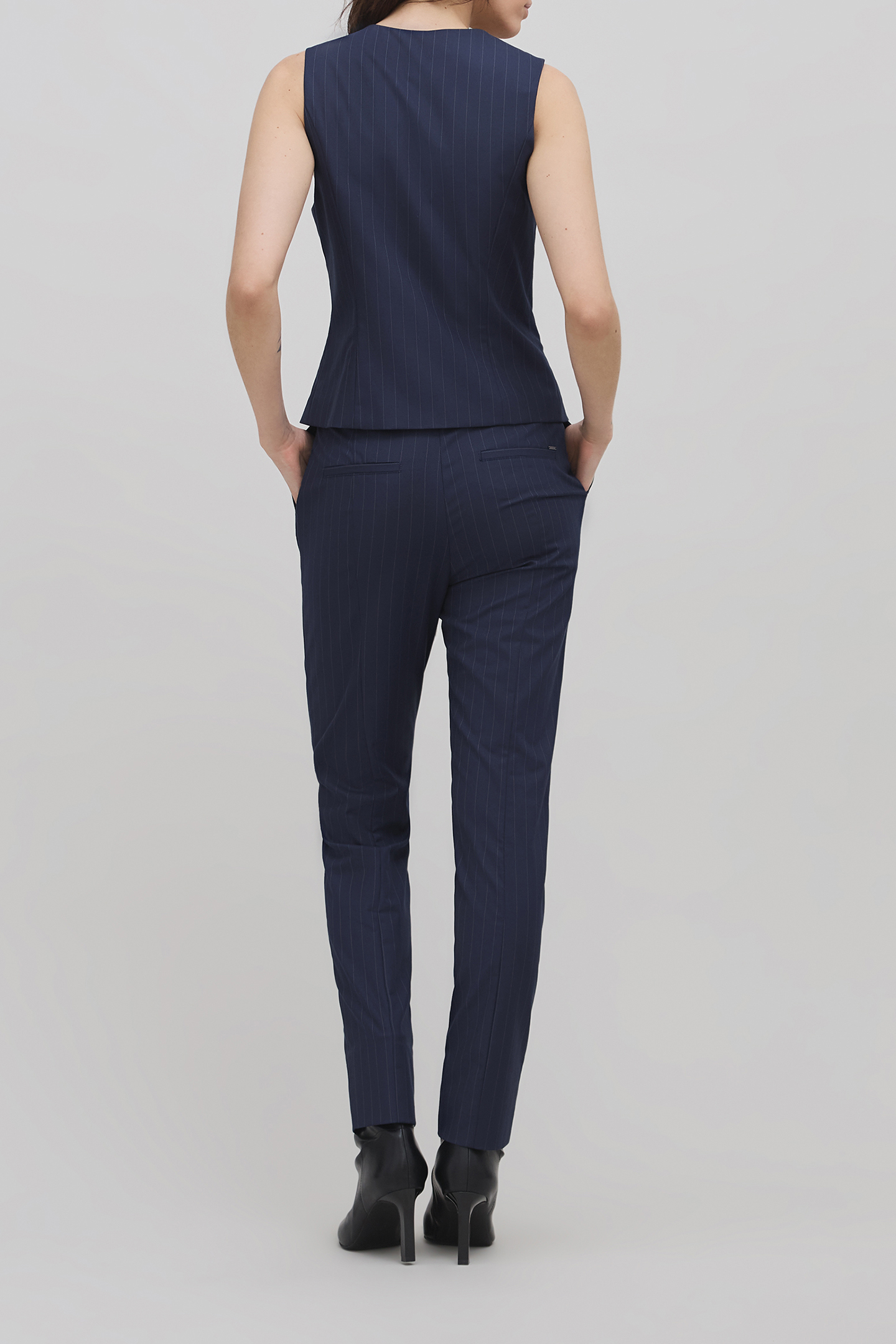 NAVY TENNIS STRIPE SUIT VEST NAVY 2