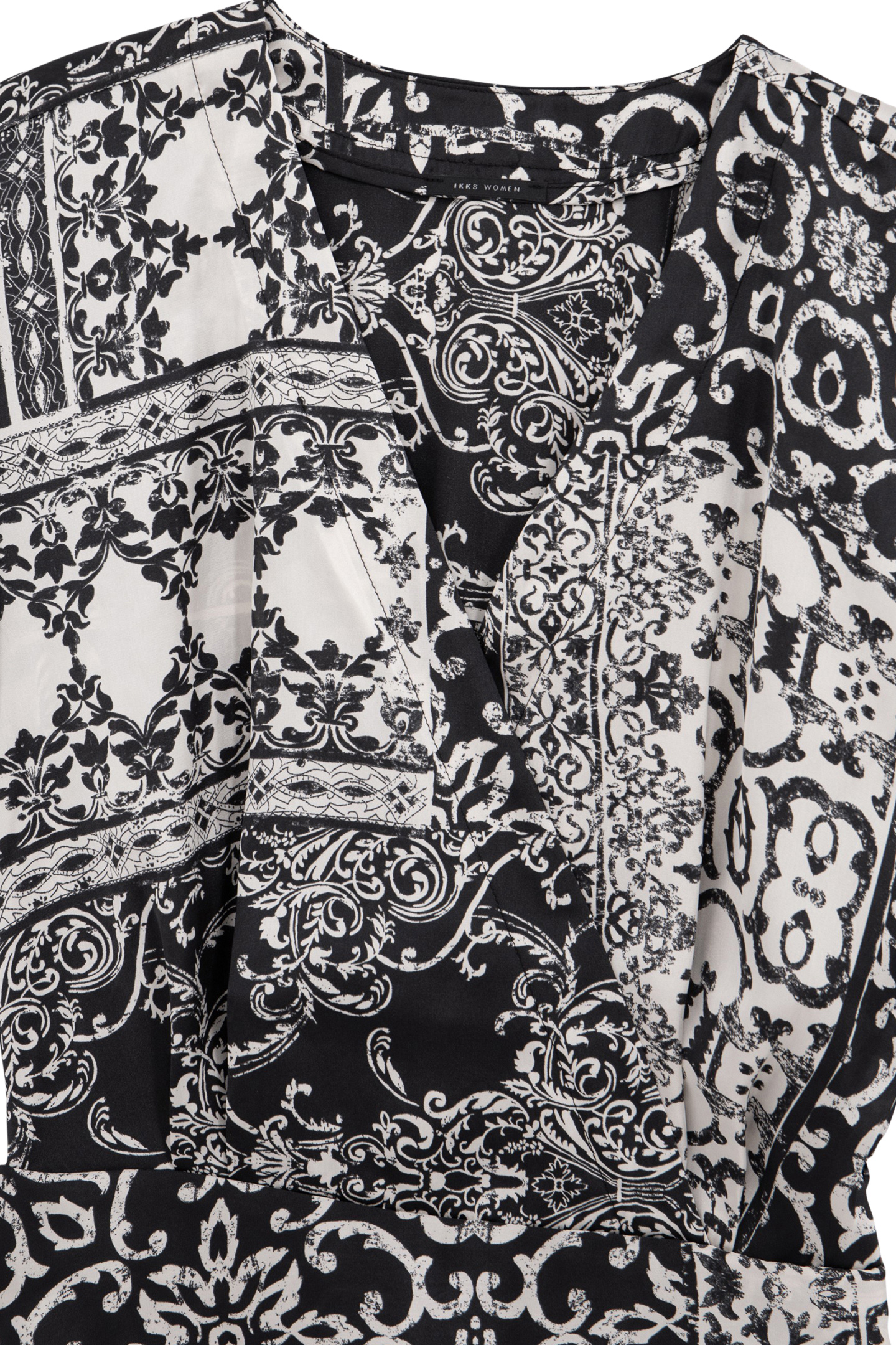 BLACK PATCHWORK SCARF DRESS BLACK 7