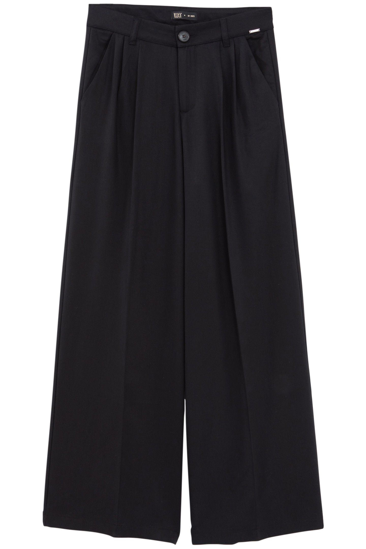 GIRLS’ BLACK LYOCELL® WIDE TROUSERS WITH DARTS 1