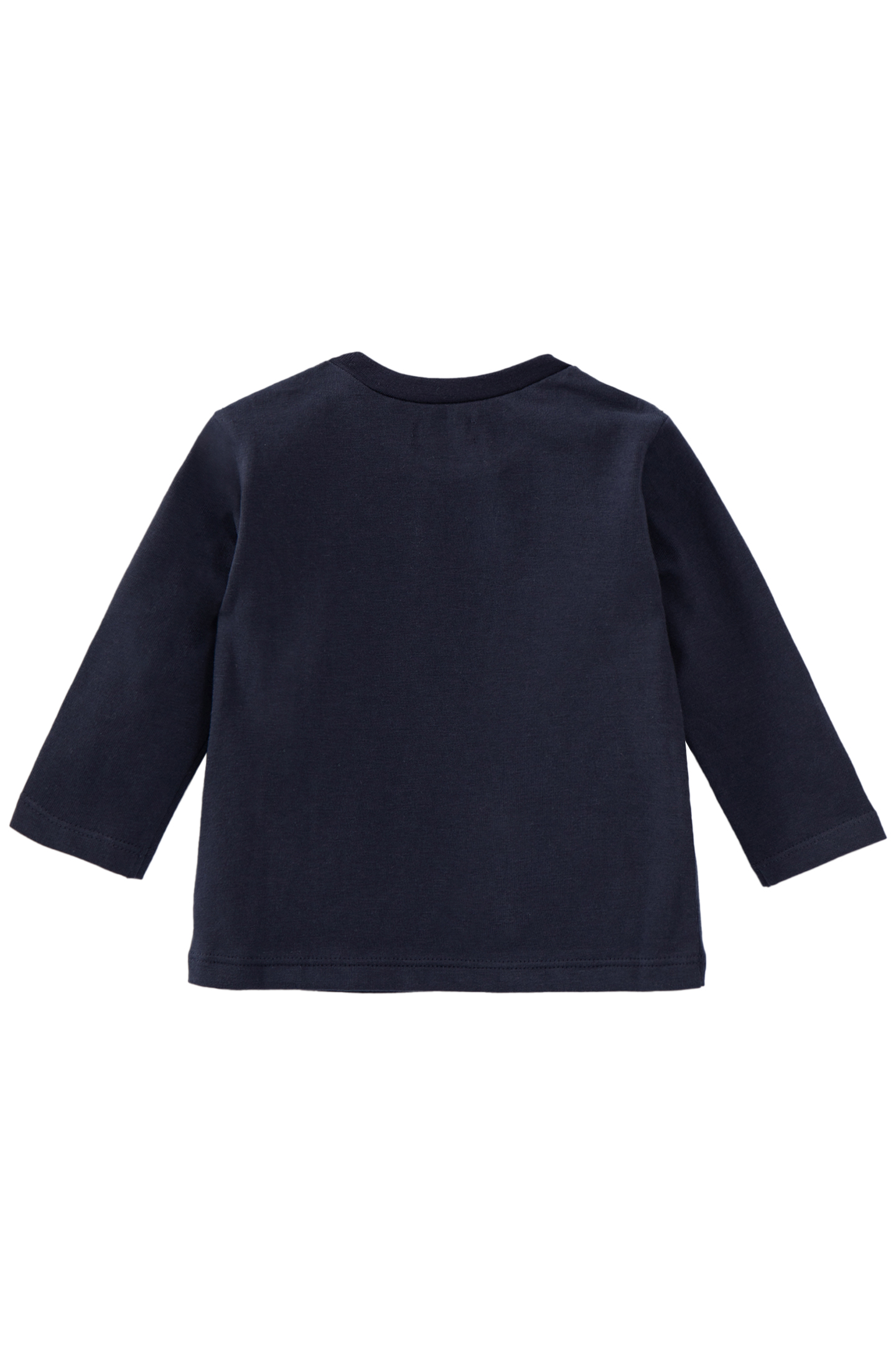 BABY BOY'S NAVY ORGANIC COTTON T-SHIRT, NEON LOOK SLOGAN 2