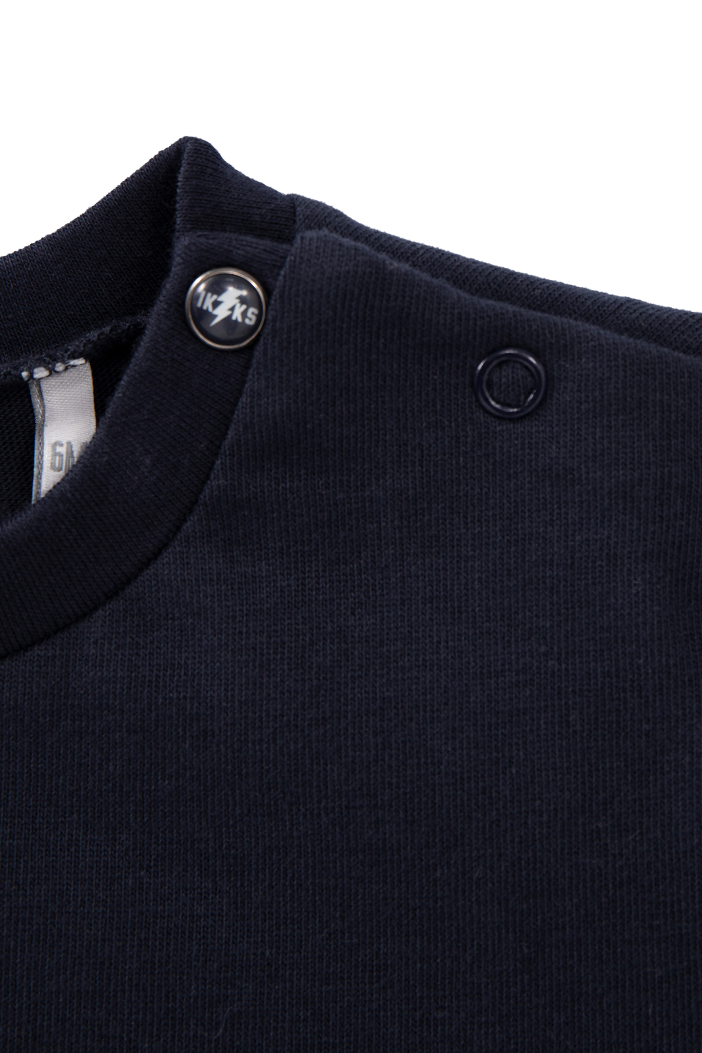 BABY BOY'S NAVY ORGANIC COTTON T-SHIRT, NEON LOOK SLOGAN 4