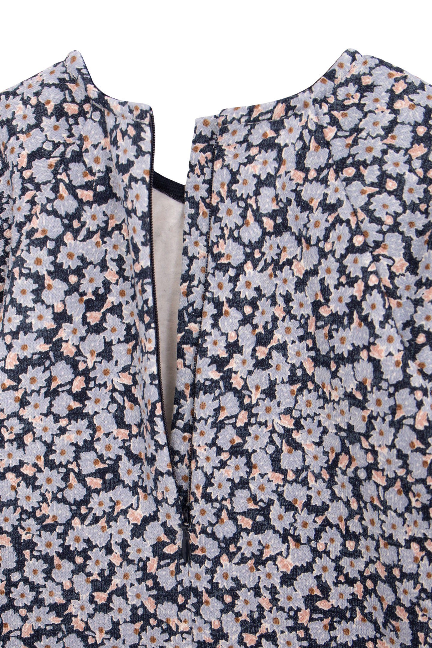 BABY GIRL'S BLUE ORGANIC COTTON DRESS WITH LAVENDER PRINT 3