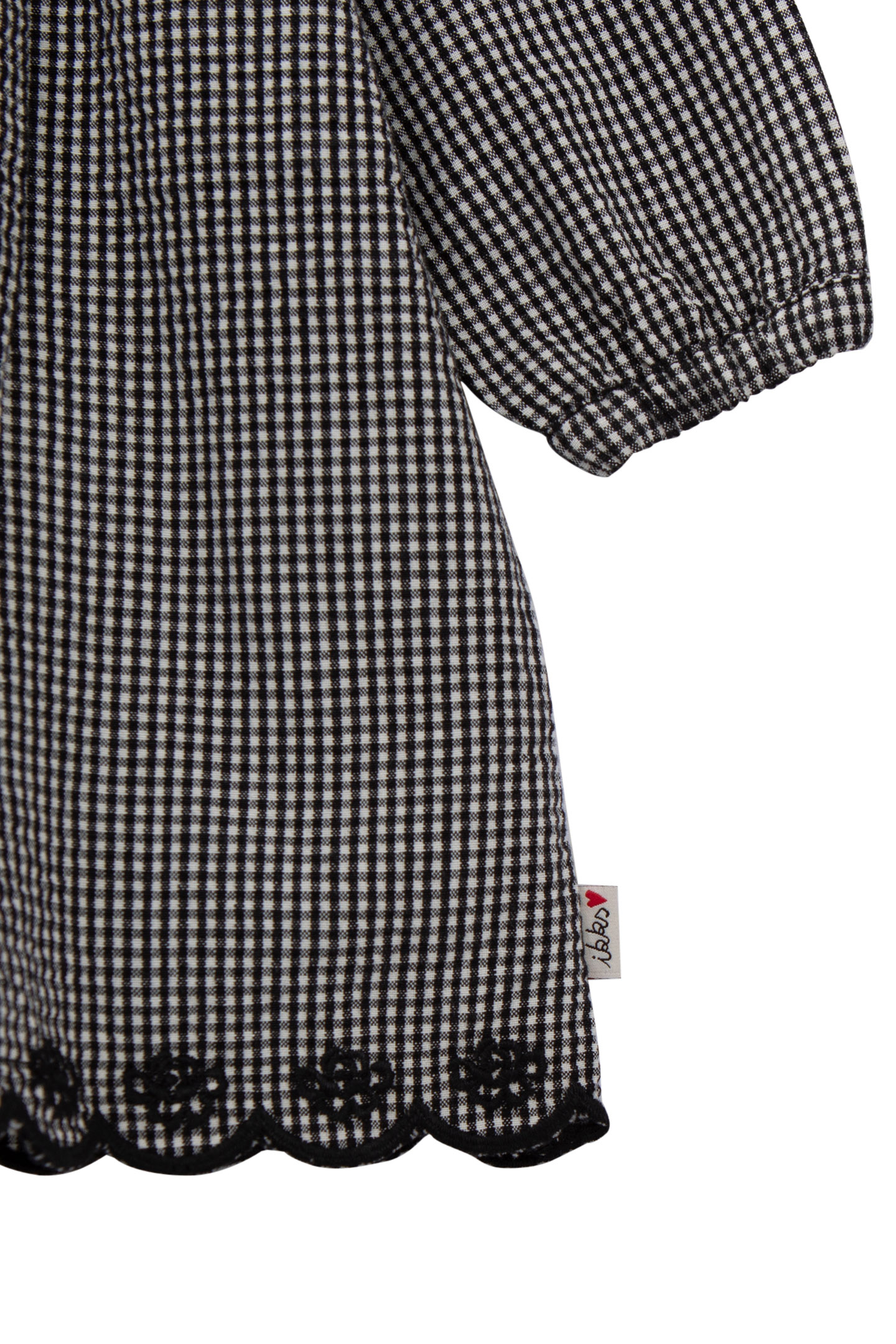 BABY GIRL DRESS IN ECRU WITH BLACK GINGHAM PATTERN 4