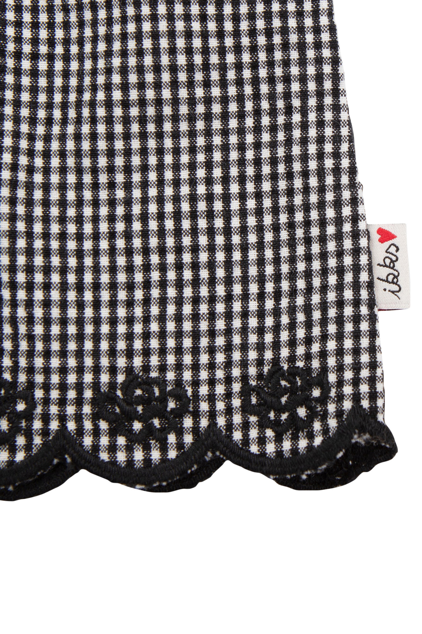 BABY GIRL DRESS IN ECRU WITH BLACK GINGHAM PATTERN 5